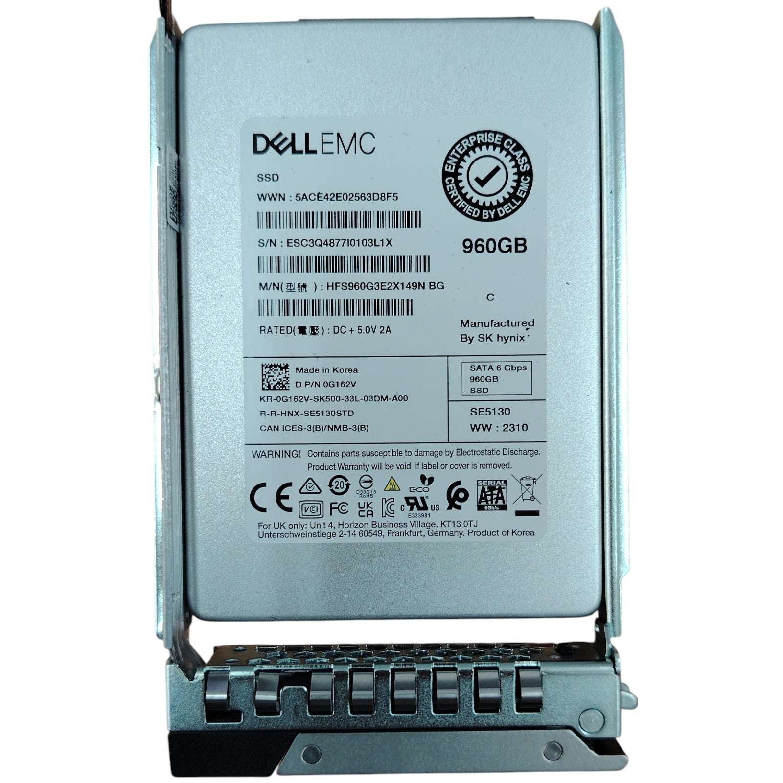 Dell 0G162V 960GB SATA 6Gbps SSD | HFS960G3E2X149N Enterprise 2.5" Solid State Drive