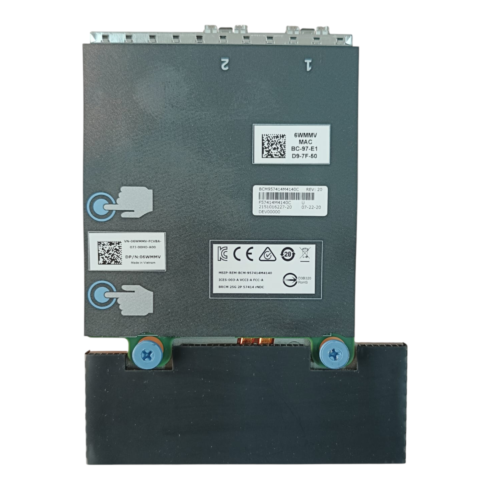 Dell 06WMMV Broadcom 57414 Dual Port 25GbE SFP Network Daughter Card