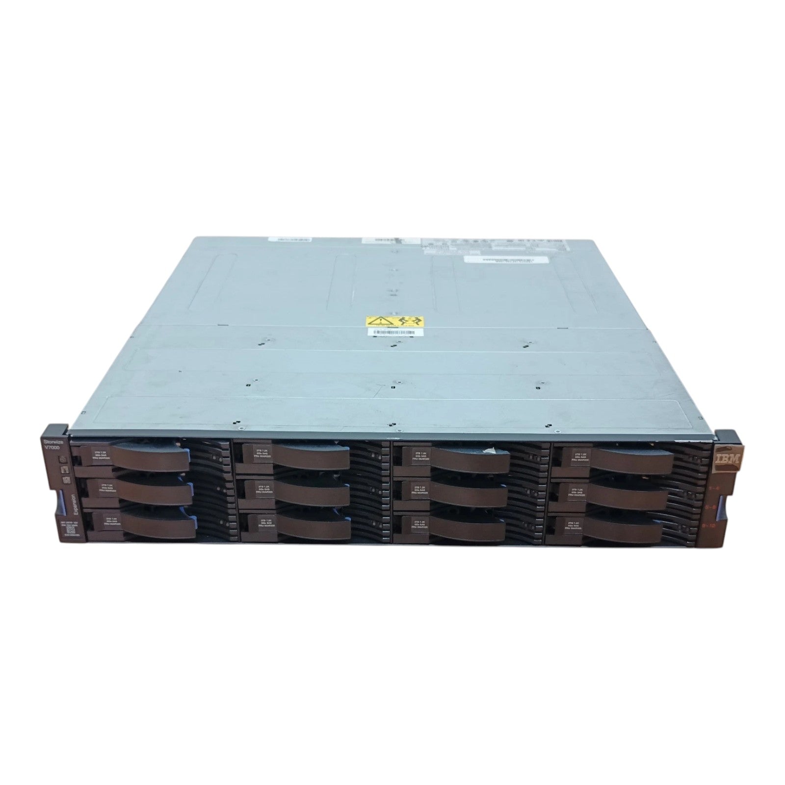 IBM Storwize V7000 2076-12F SAN Storage Enclosure | 12 × 2TB 7.2K SAS HDD | Dual Expansion Canisters | Redundant PSU