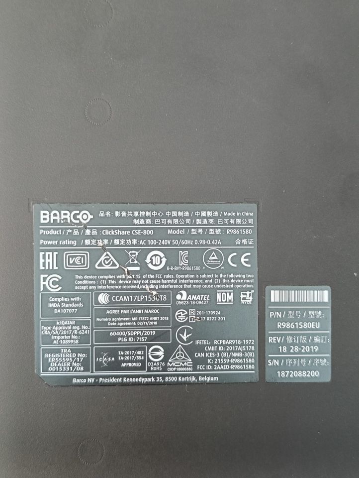 Barco ClickShare CSE-800 Wireless Presentation System | 4K UHD Dual-Screen Collaboration