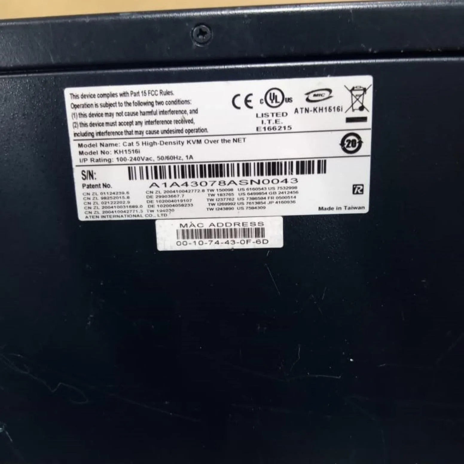 ALTUSCN KH1516i 16-Port Cat 5 High-Density KVM Over the NET Switch with 1x PSU