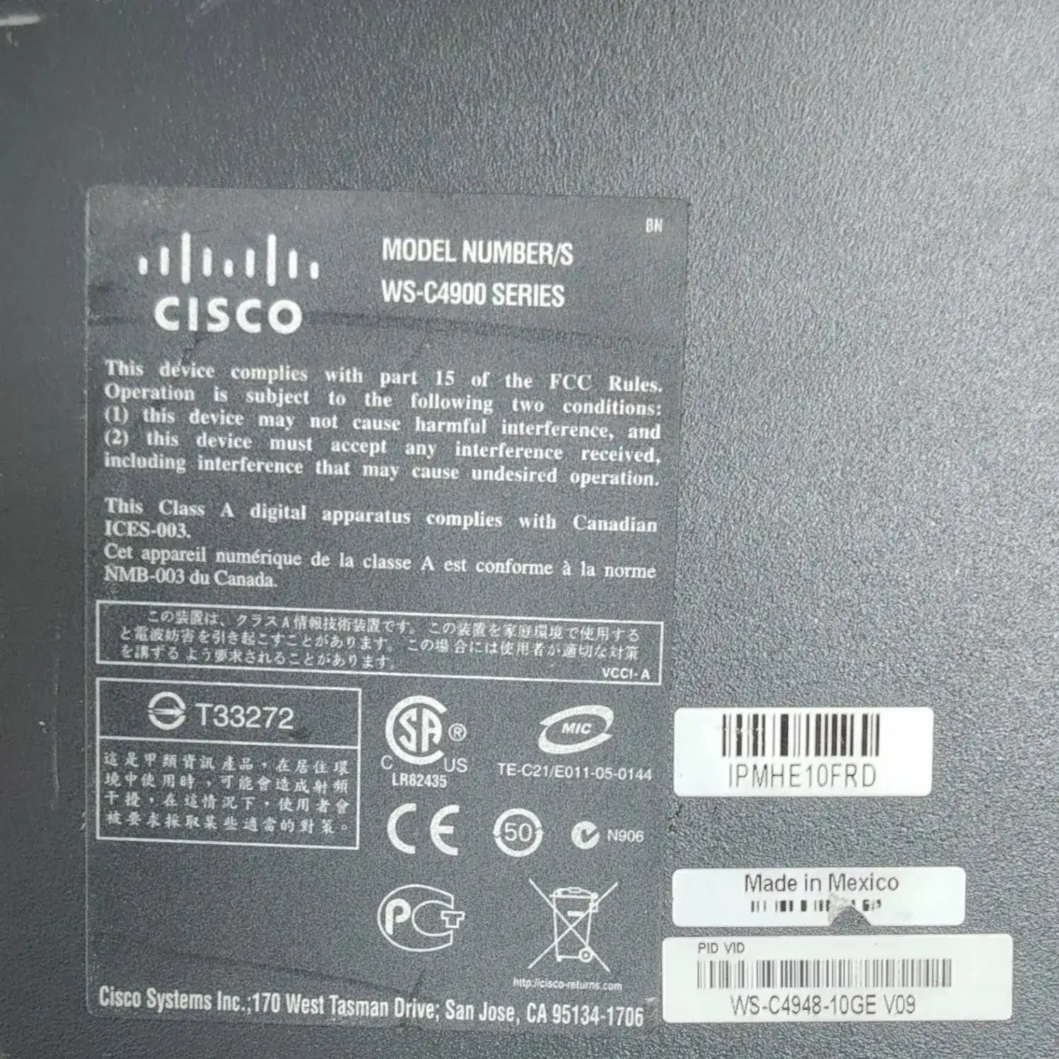 Cisco Catalyst WS-C4948-10GE Layer 3 Switches | 48-Port Enterprise Gigabit Switch with 10GE Uplinks