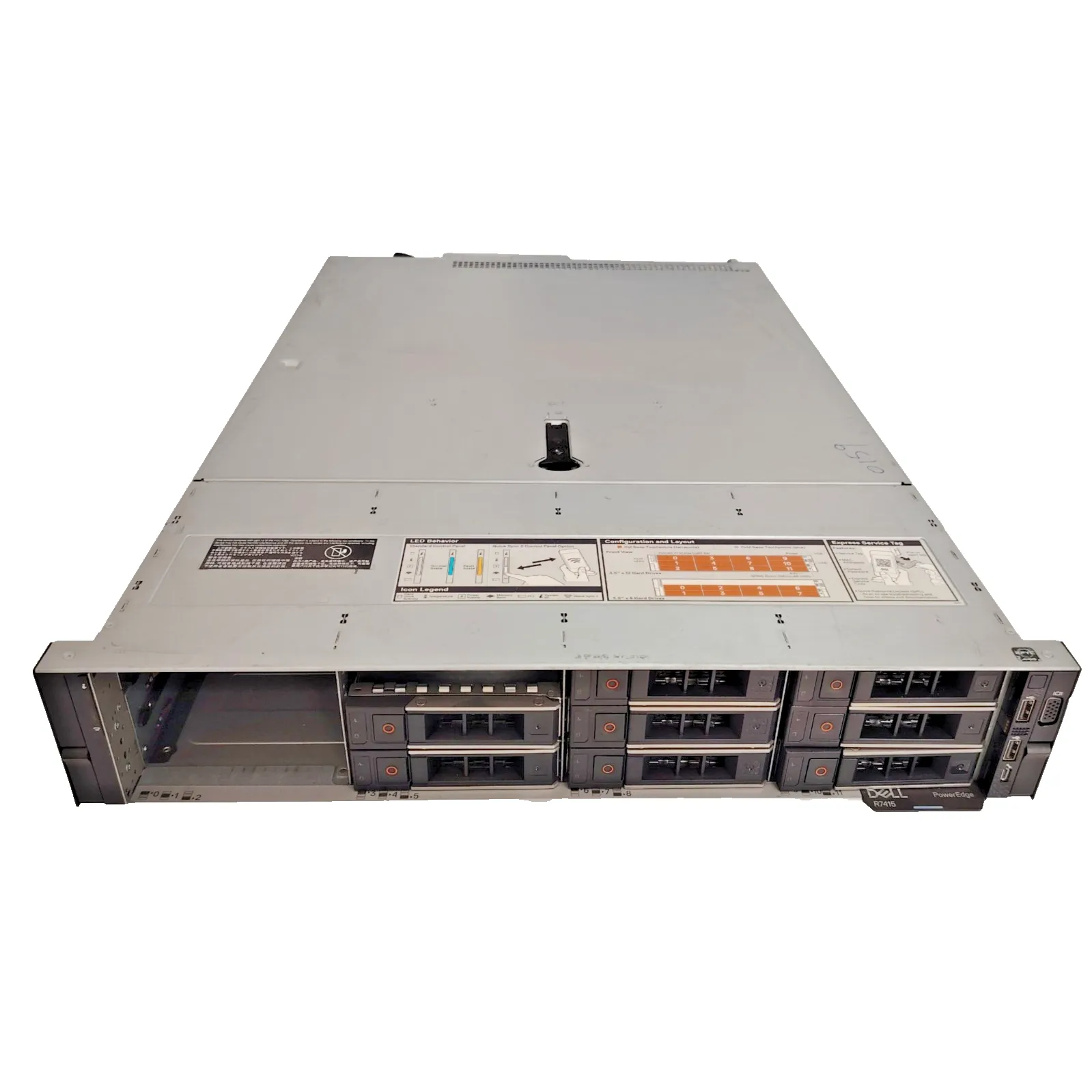 Dell PowerEdge R7415 Server – 1x AMD EPYC 7551P 32-Core CPU, 512GB RAM, No HDD/SSD, Dual PSU