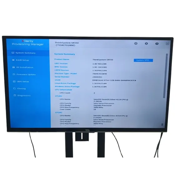 IBM Lenovo ThinkSystem SR550 Server – 2x Intel Xeon Silver 4114 CPUs, No RAM, No HDD