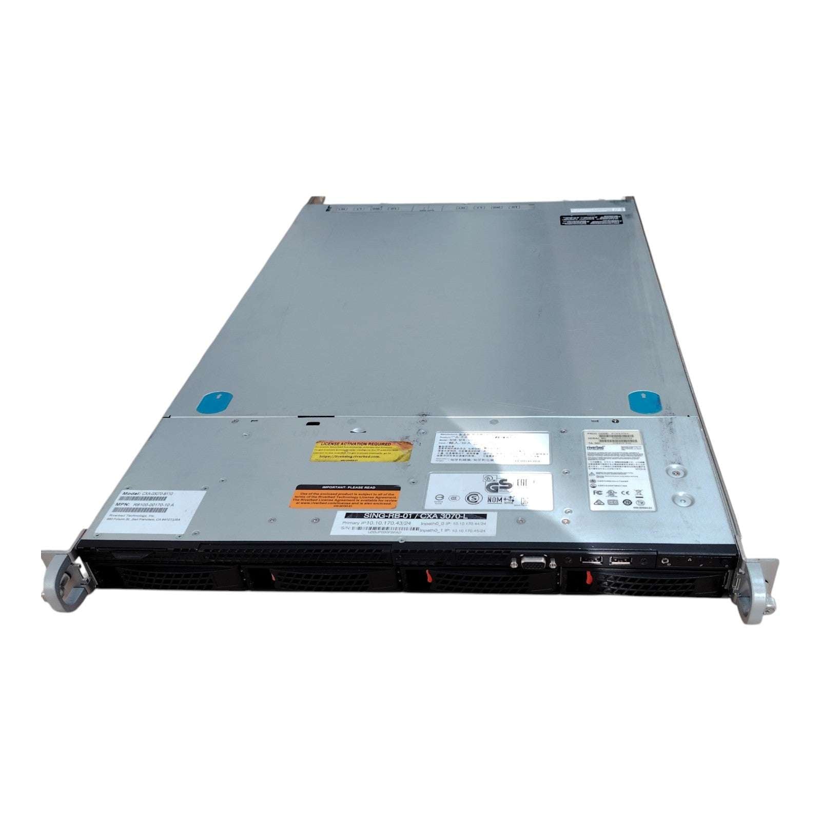 Riverbed CXA-03070 SteelHead WAN Optimization Appliance | Intel Xeon E5-2609V2 | 16GB RAM | 2x1TB HDD + 2x240GB SSD