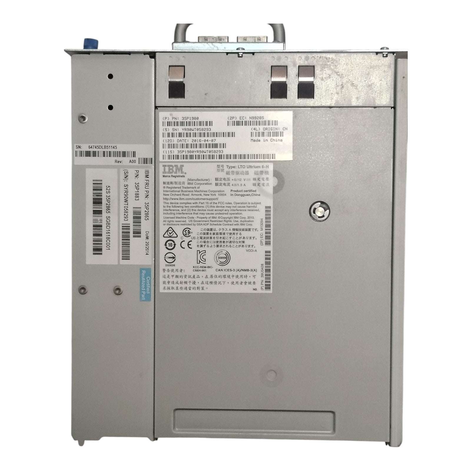 IBM TS3200 Tape Library 3573-L4U | 2× LTO-6 Ultrium SAS/FC Drives | 48 Slots | 4U Rackmount Enterprise Backup