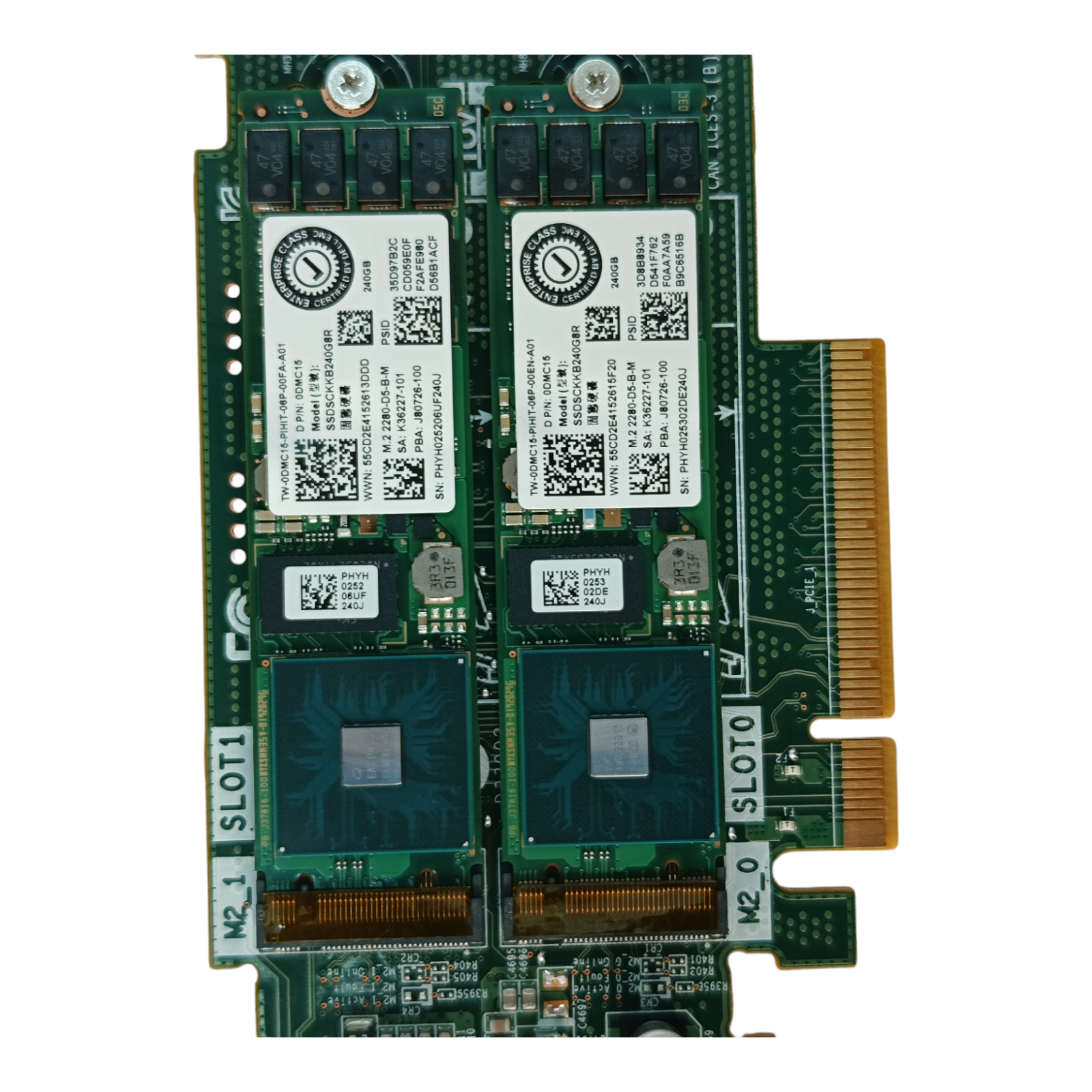 Dell PCIe to M.2 BOSS Adapter Card (07HYY4) + 2× 240GB M.2 SSDs | Boot Optimized Storage Solution