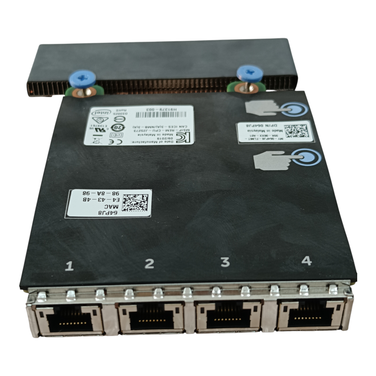 Dell 064PJ8 Intel X550-T4 Quad-Port 10Gb RJ-45 Network Daughter Card | Server NIC Adapter