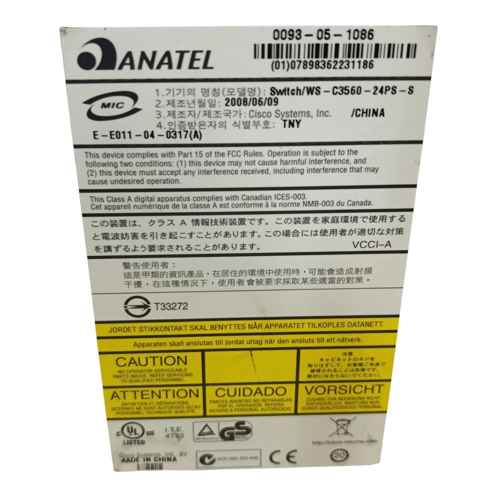 Cisco Catalyst WS-C3560-24PS-S 24-Port PoE Gigabit Network Switch – Layer 3 Managed