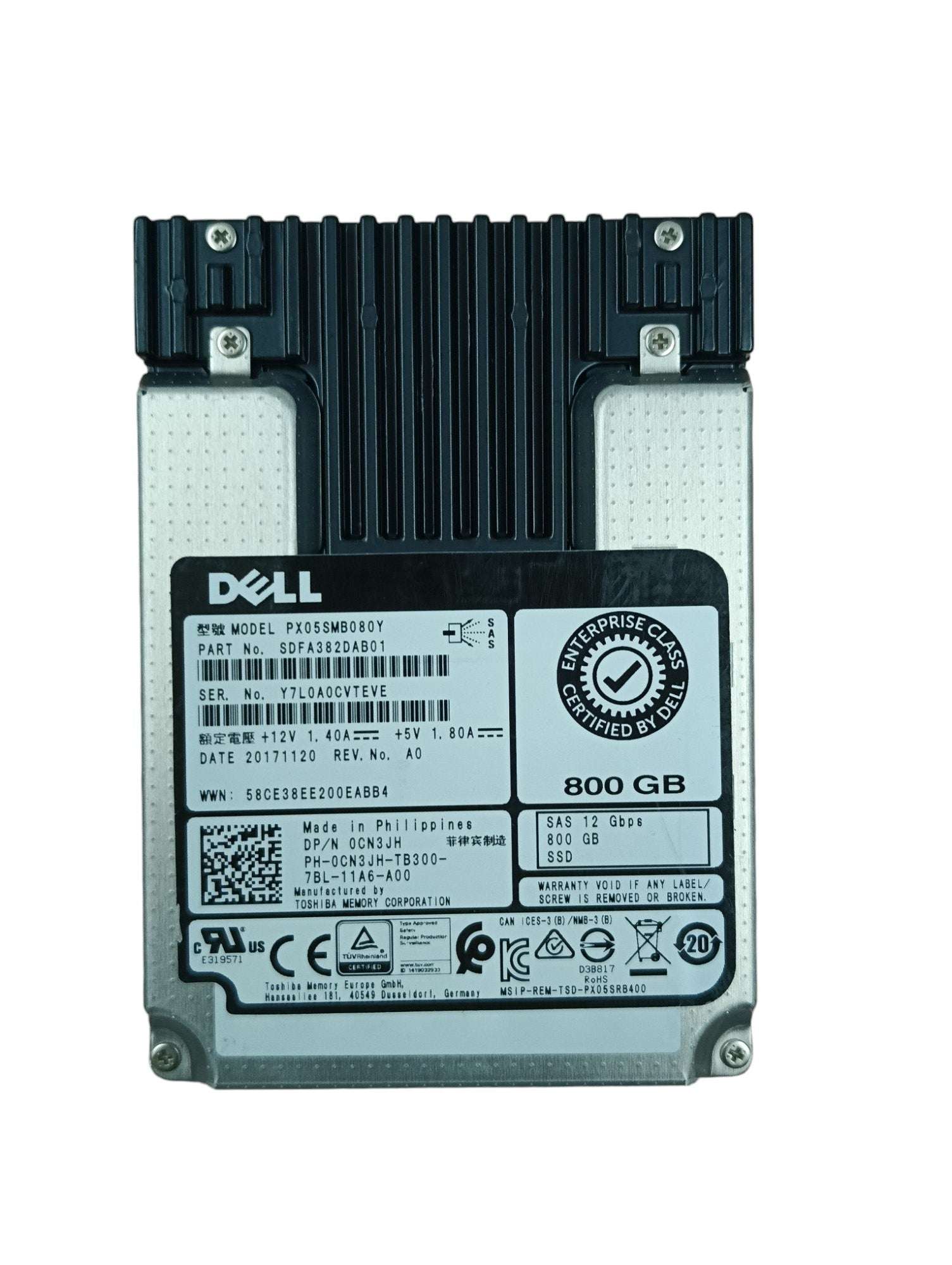 Dell 800GB SAS SSD – 0CN3JH / SDFA382DAB01 2.5" 12Gb/s Enterprise Solid State Drive
