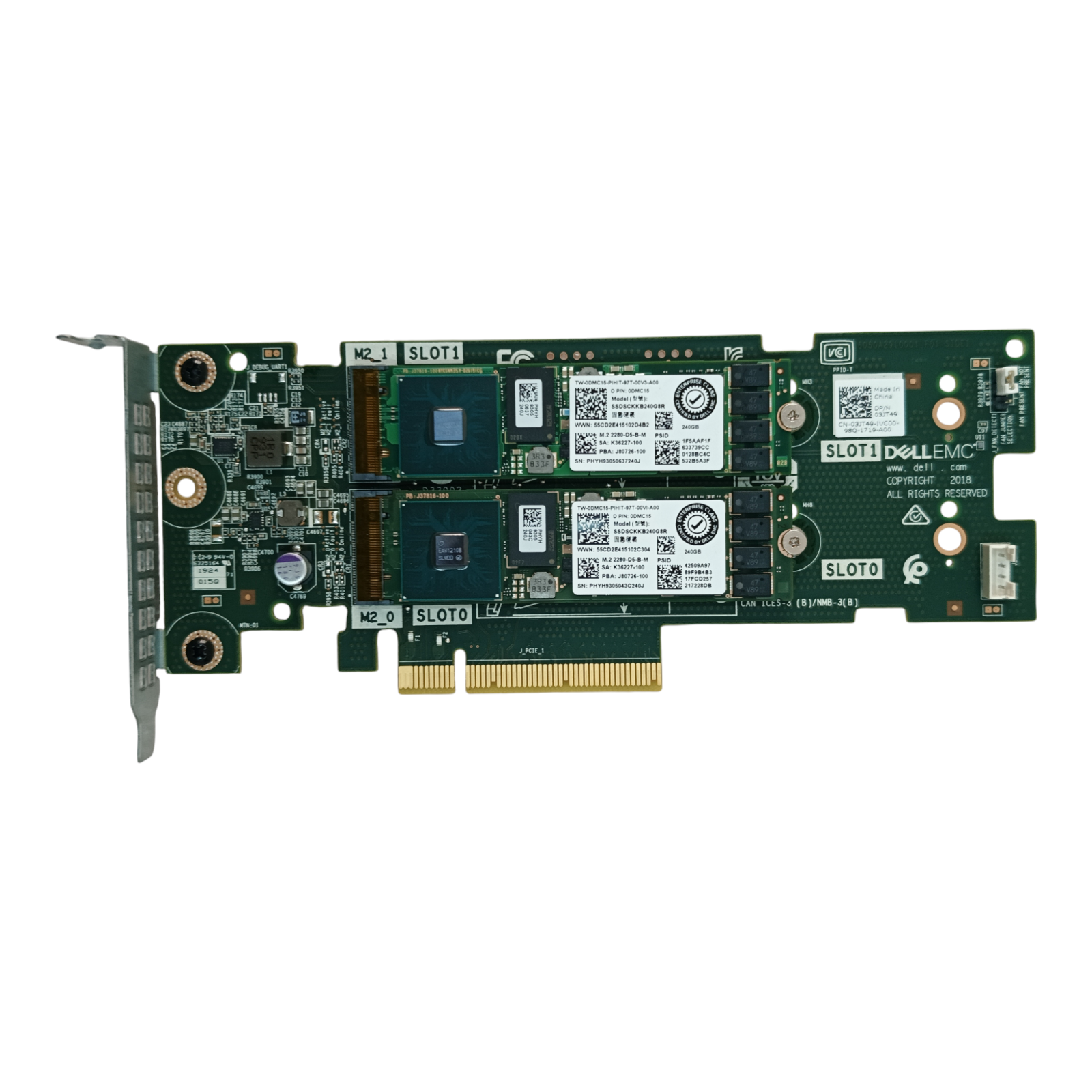 Dell 03JT49 BOSS-S1 Boot Optimized Storage Adapter with 2x 240GB M.2 SSDs