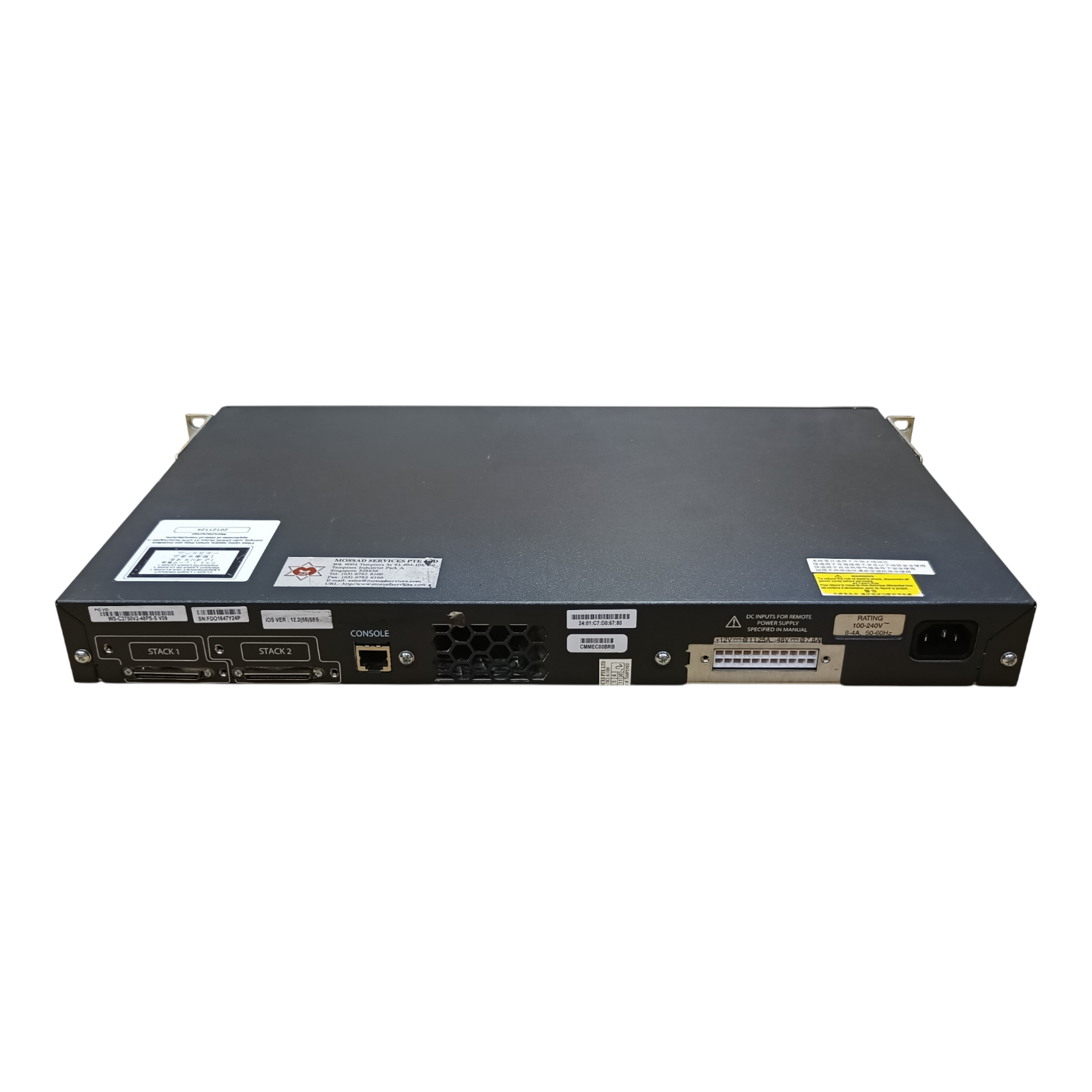 Cisco WS-C3750V2-48PS-S Catalyst 3750V2 48-Port Fast Ethernet Switch with PoE