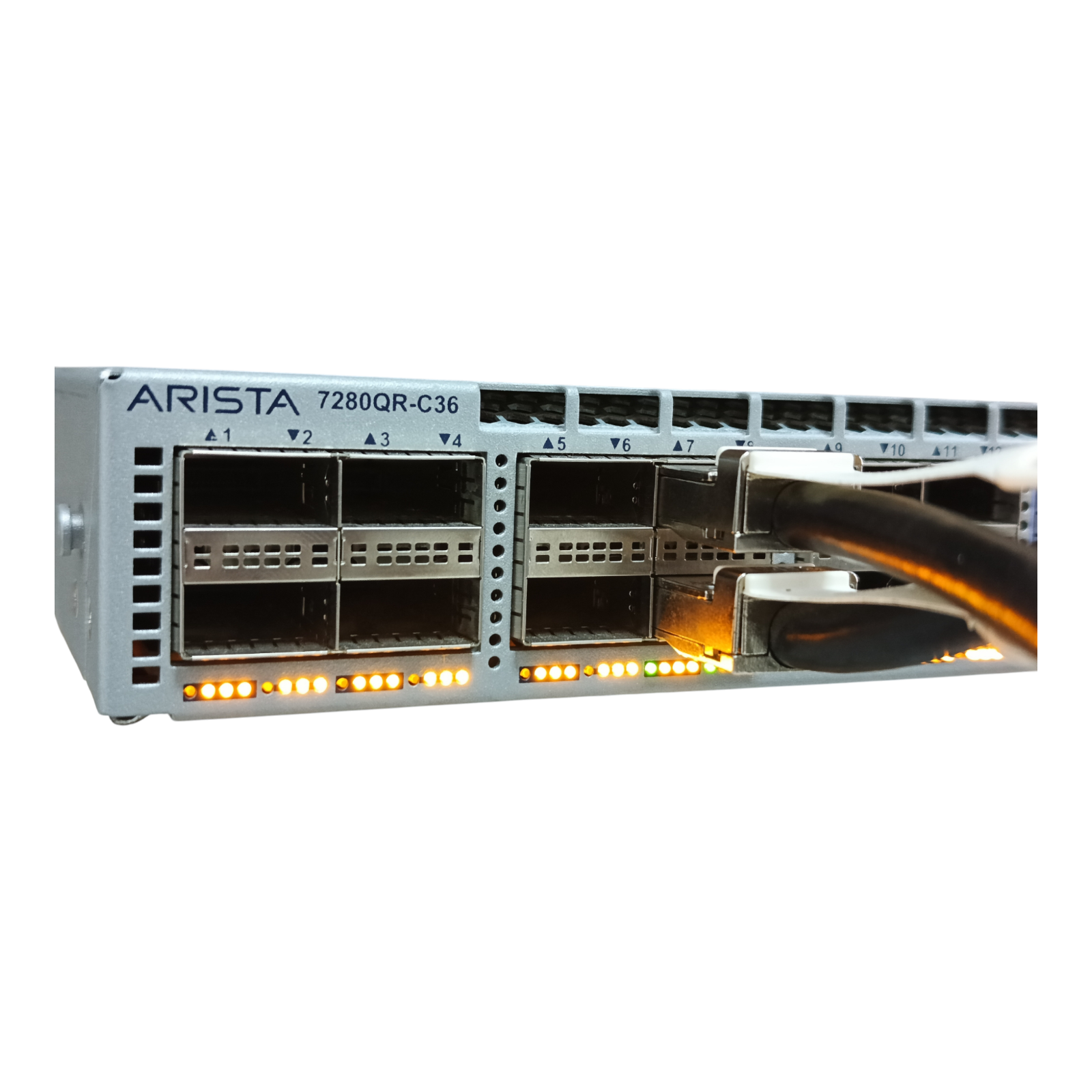 Arista DCS-7280QR-C36-M-F Switch | 24x40GbE QSFP+ & 12x100GbE QSFP28 | Front-to-Rear Airflow, Dual AC PSU