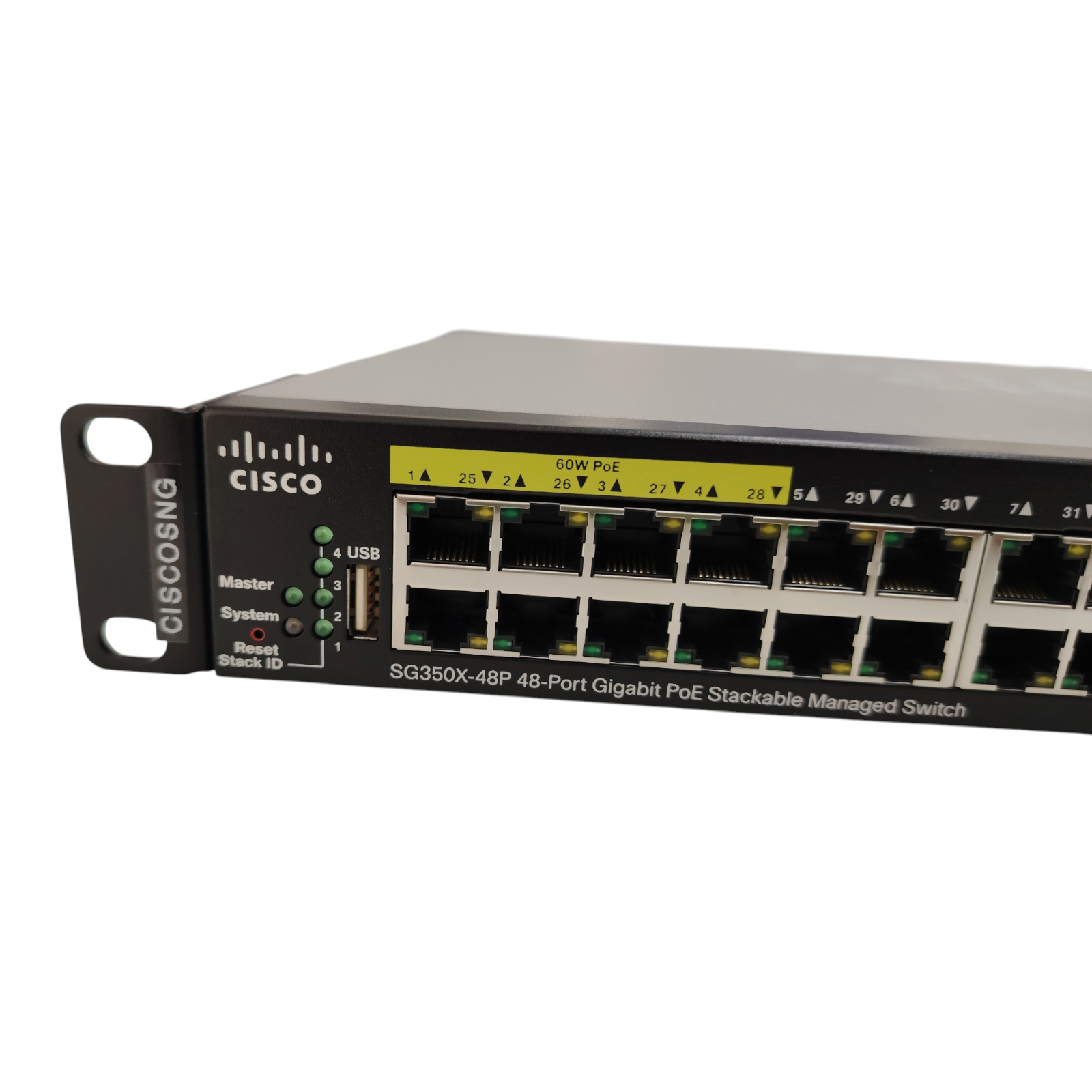 Cisco SG350X-48P-K9 48-Port Gigabit PoE+ Stackable Managed Network Switch with 10G Uplinks