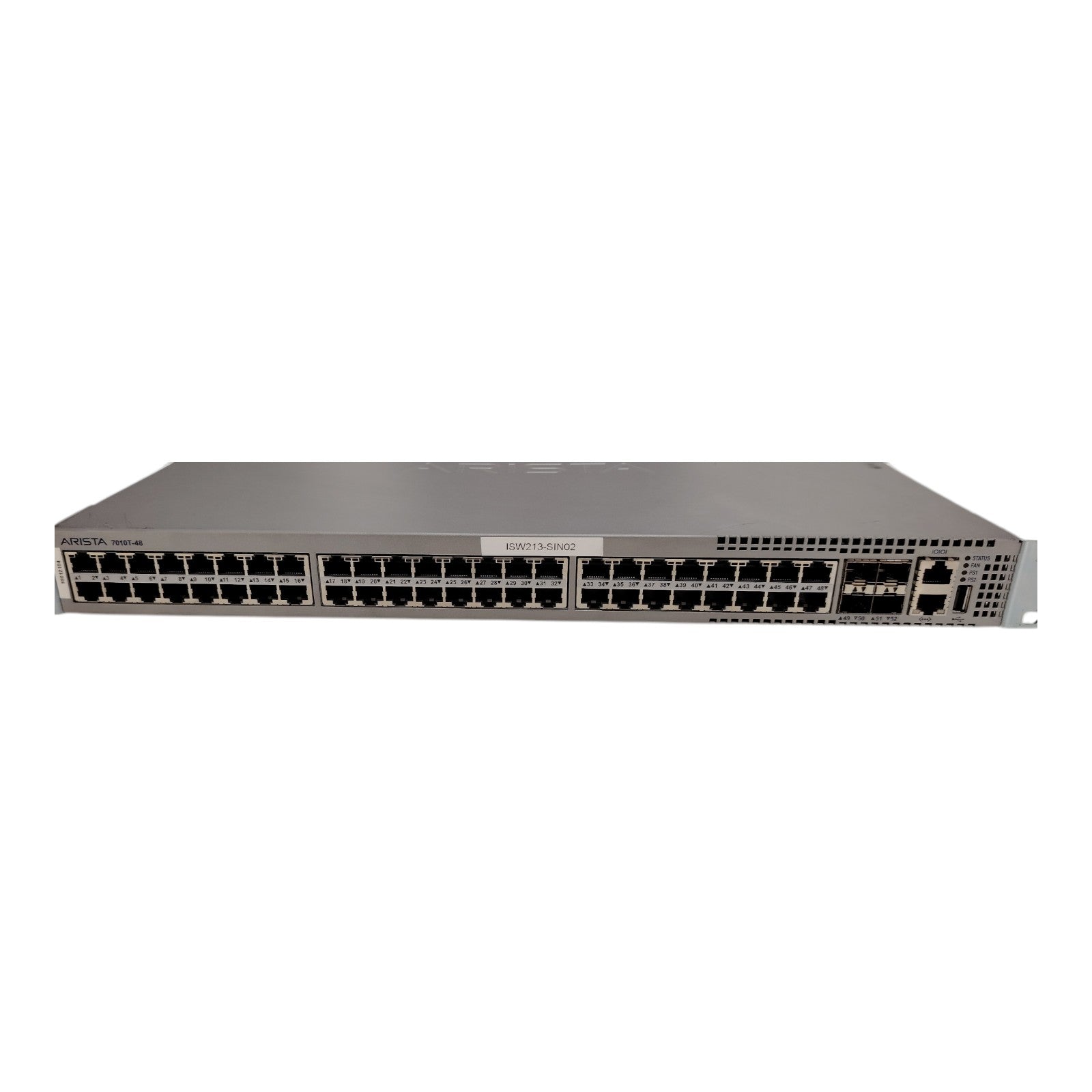Arista DCS-7010T-48 Gigabit Ethernet Switch | 48x 1GbE Ports + 4x 10GbE SFP+ | Layer 2/3 | 1U Rackmount | Redundant PSU