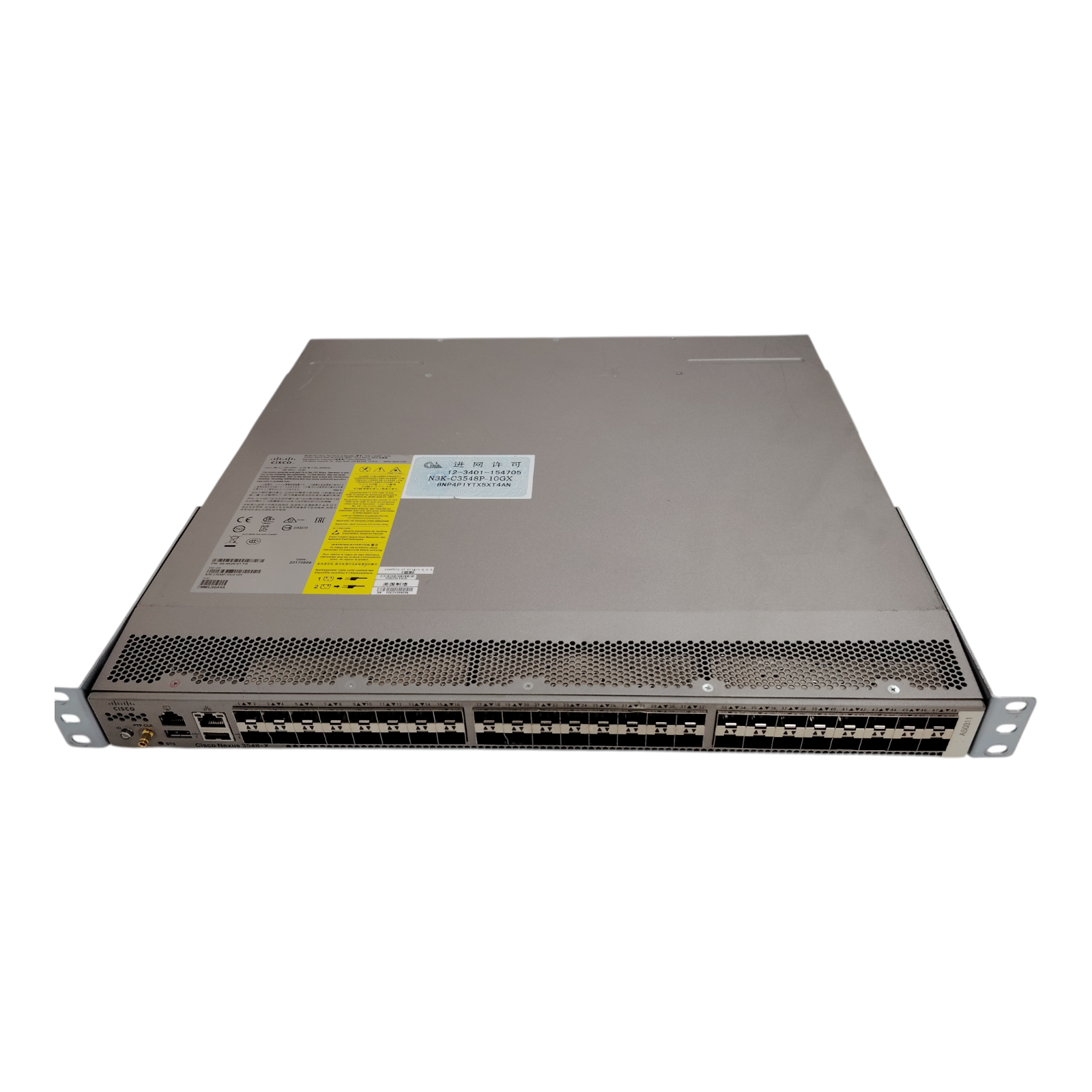 Cisco N3K-C3548P-10GX Nexus 3548P Switch – 48-Port 10GbE, 1U Rackmount, Low-Latency Data Center Networking