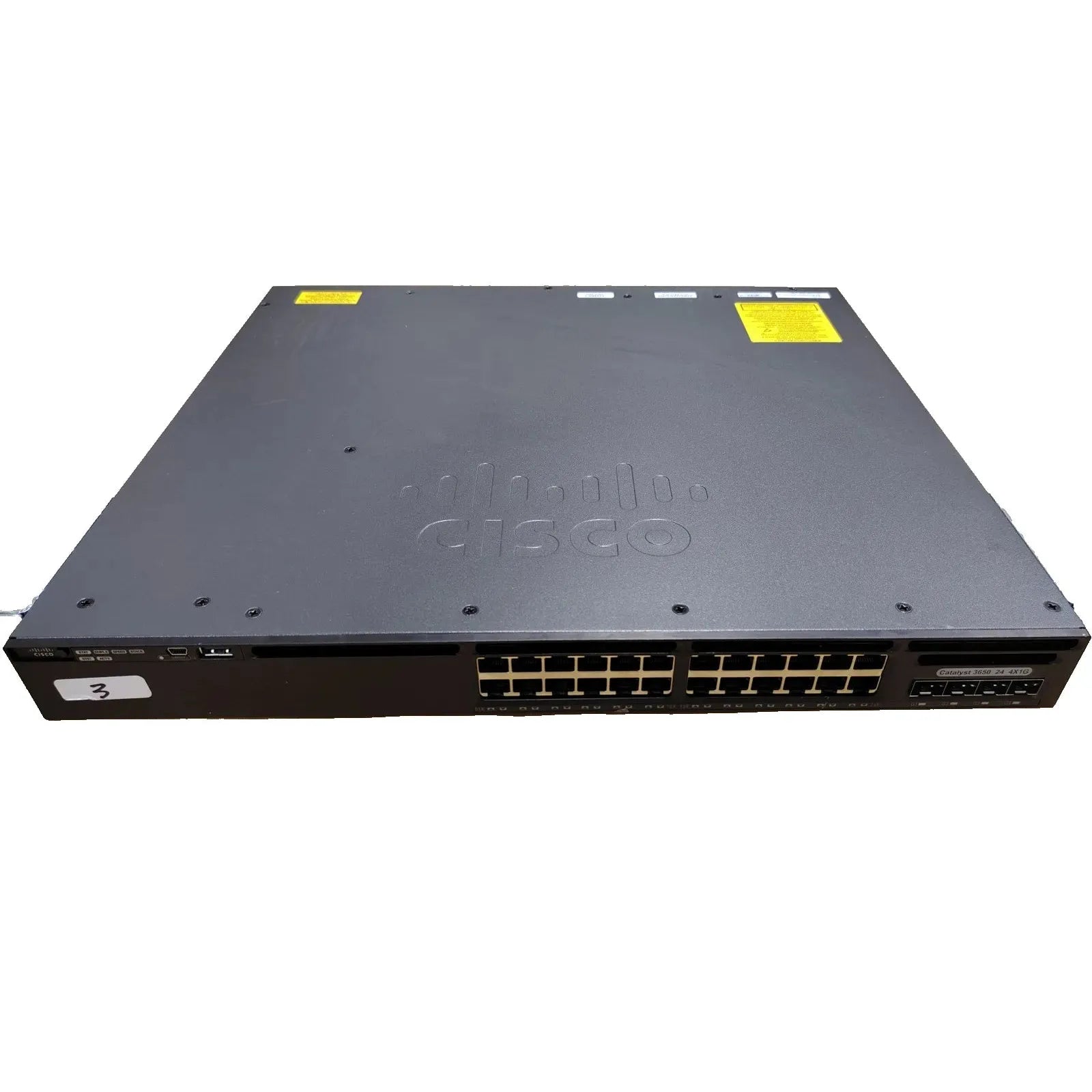 Lot of 2 Cisco WS-C3650-24TS-S Switches | 24-Port Gigabit + 4x 1Gb SFP Uplinks | Layer 3 Managed LAN Base