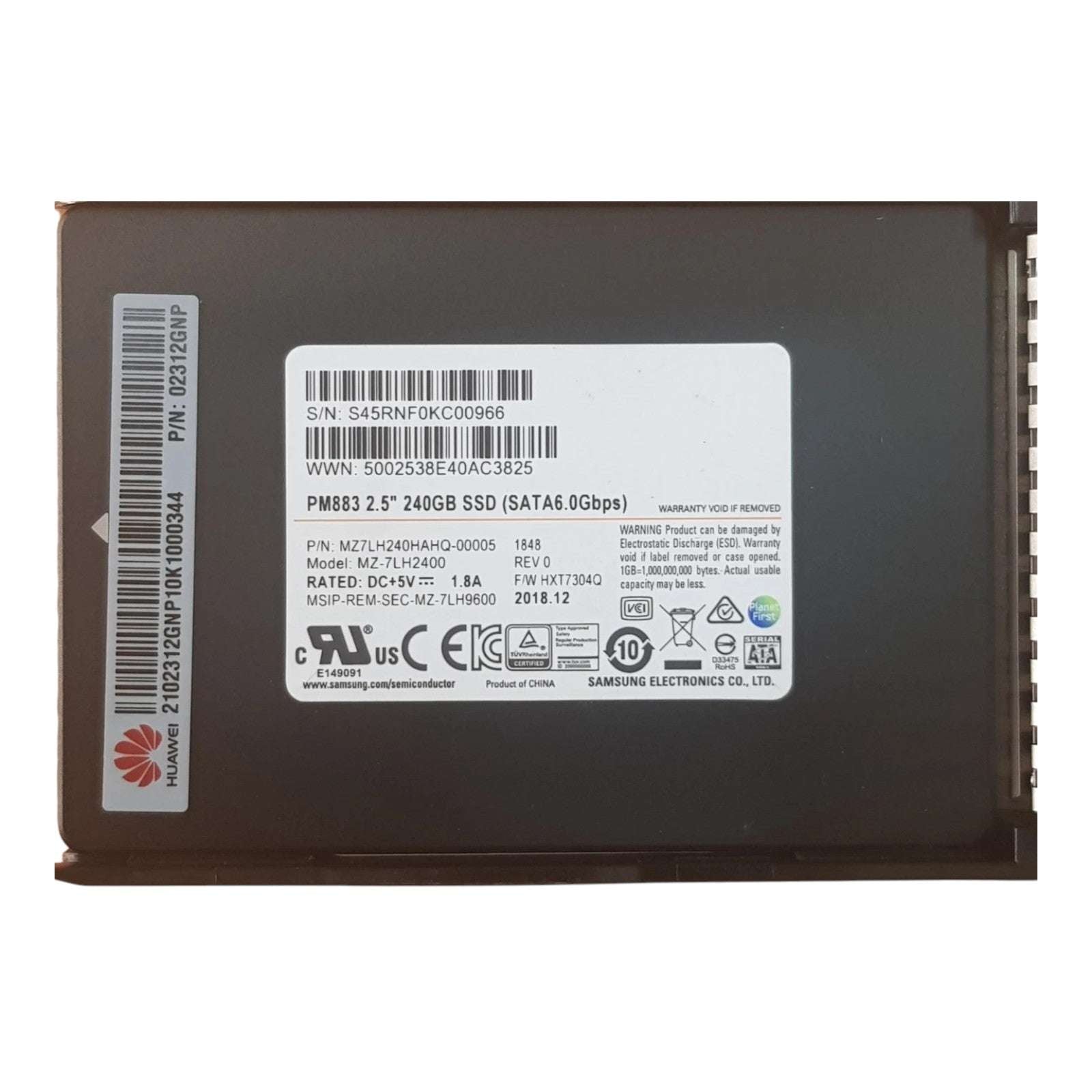 HUAWEI/Samsung 02312GNP 240GB SATA SSD 2.5" MZ7LH240HAHQ Solid State Drives