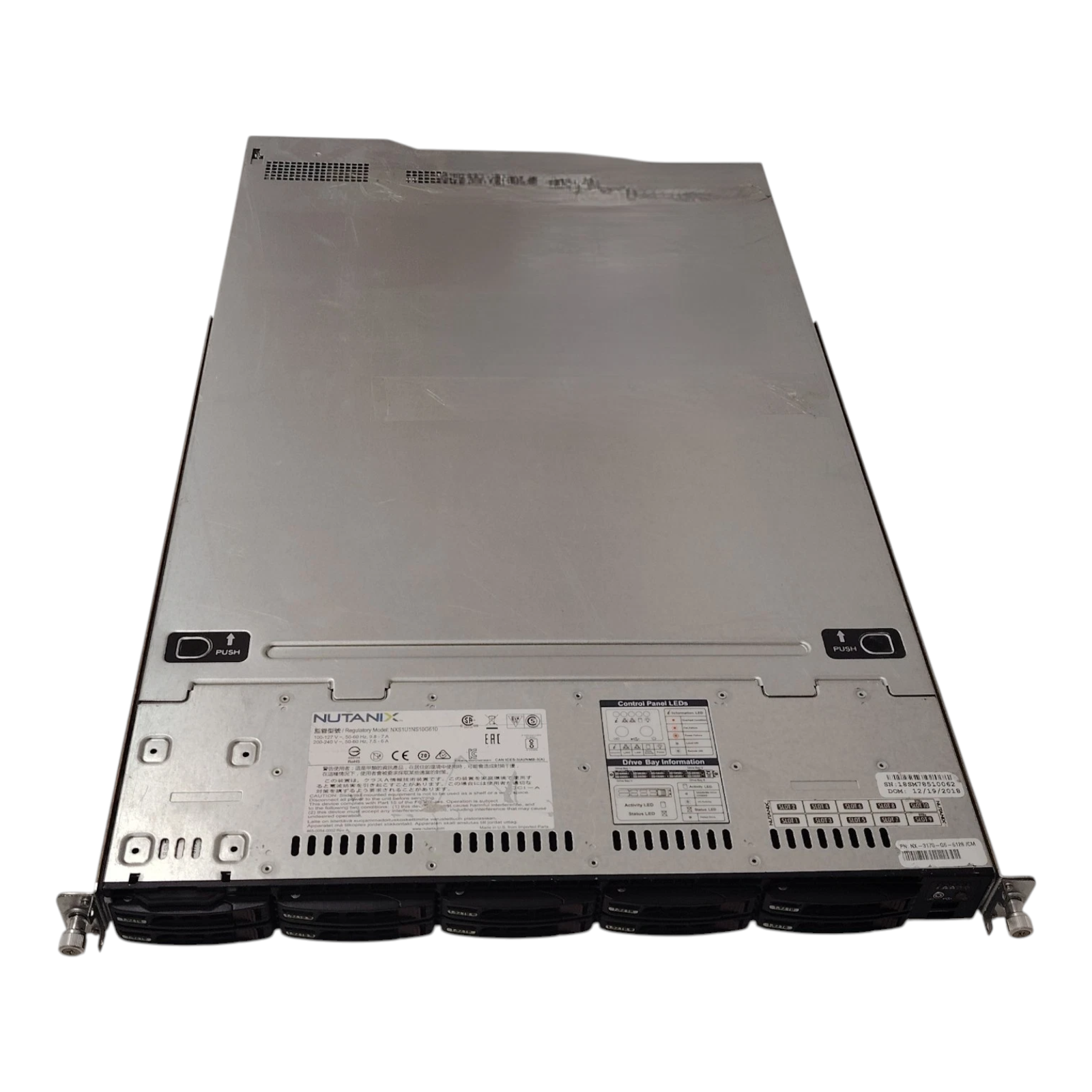 Nutanix / Supermicro NXS1U1NS10G610 1U Rackmount Server – No CPU, RAM, HDD – Includes 2x 240GB M.2 SSD