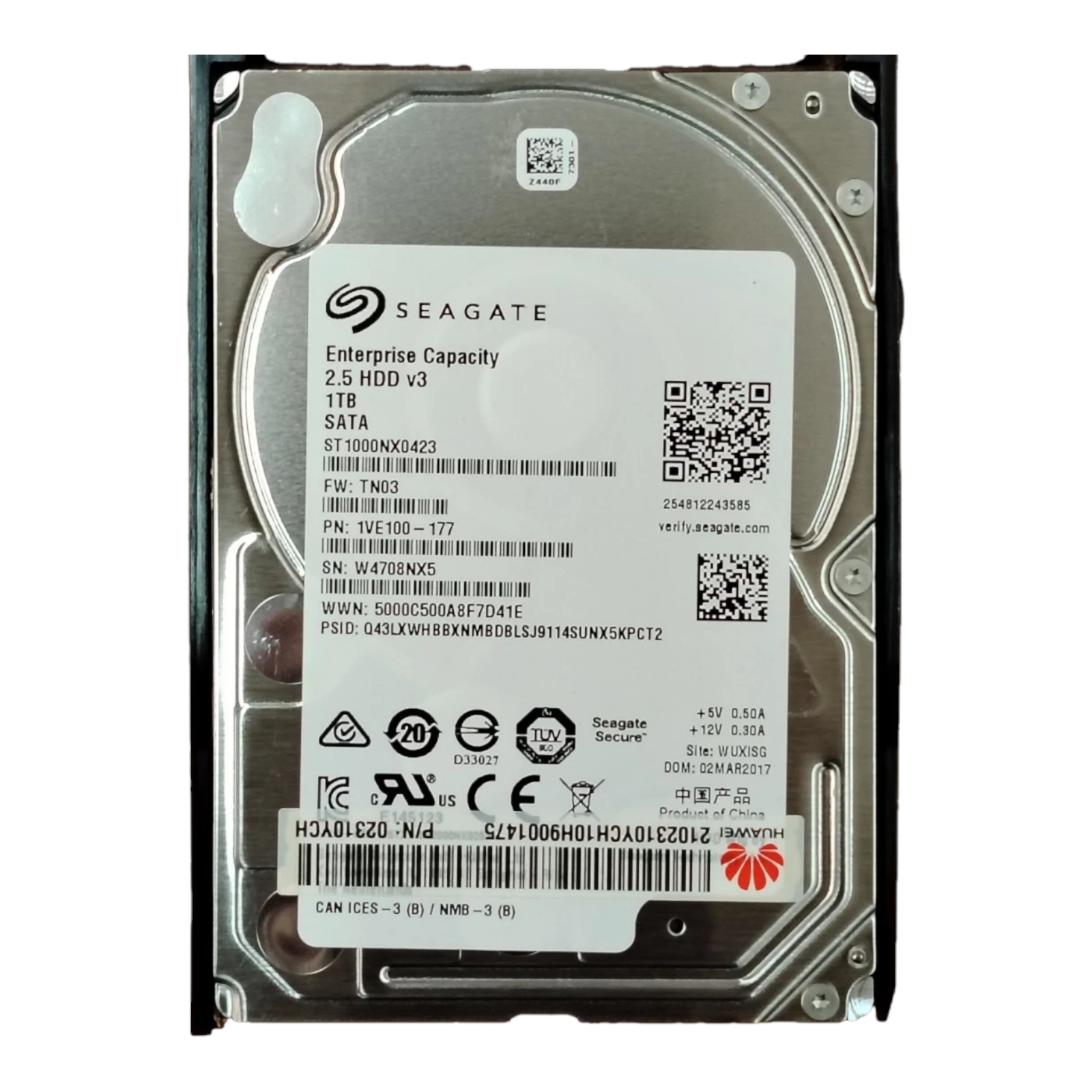 Huawei Seagate 1TB 2.5" SATA HDD 7200RPM – 02310YCH ST1000NX0423 Enterprise Drive