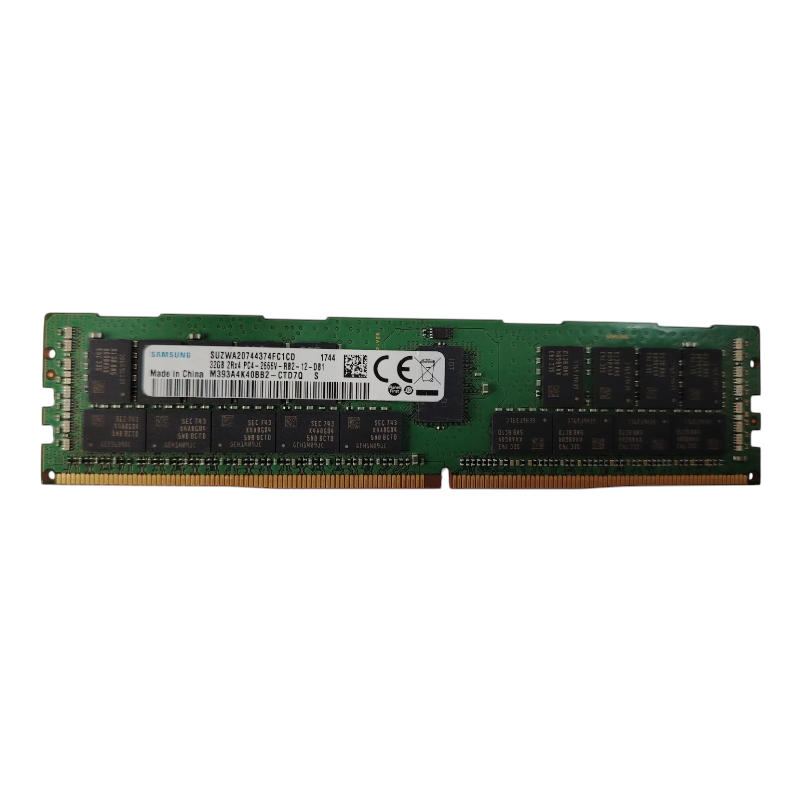 Samsung 32GB DDR4 2666V RDIMM ECC Server Memory – 2Rx4 PC4-21300 M393A4K40BB2-CTD