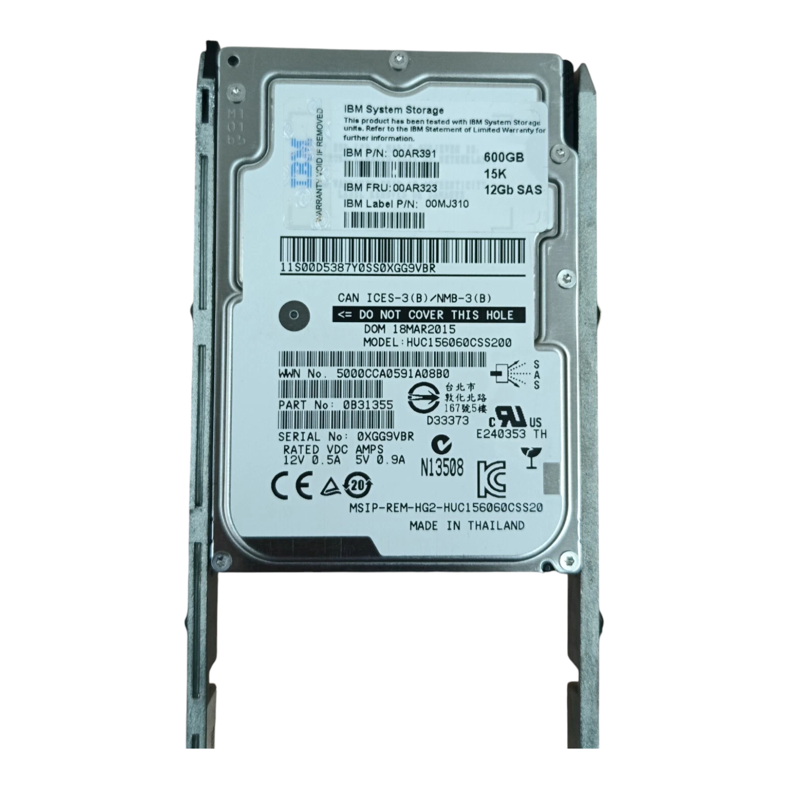 IBM 00AR323 600GB 15K RPM 2.5" SAS 12Gb/s Hard Drive | Enterprise HDD