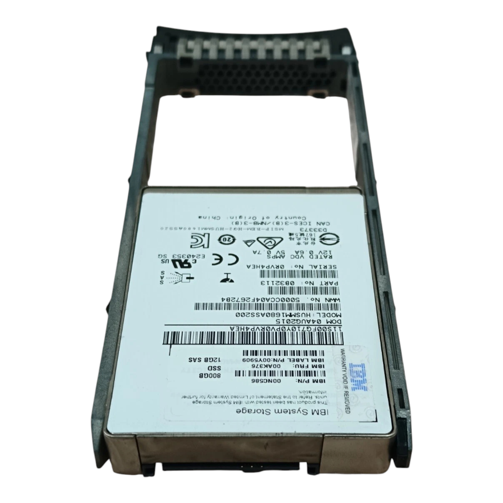 IBM 00NC586 800GB 2.5” SAS SSD 12Gb | System Storage FRU 00AK376 Enterprise Drive w/o caddy