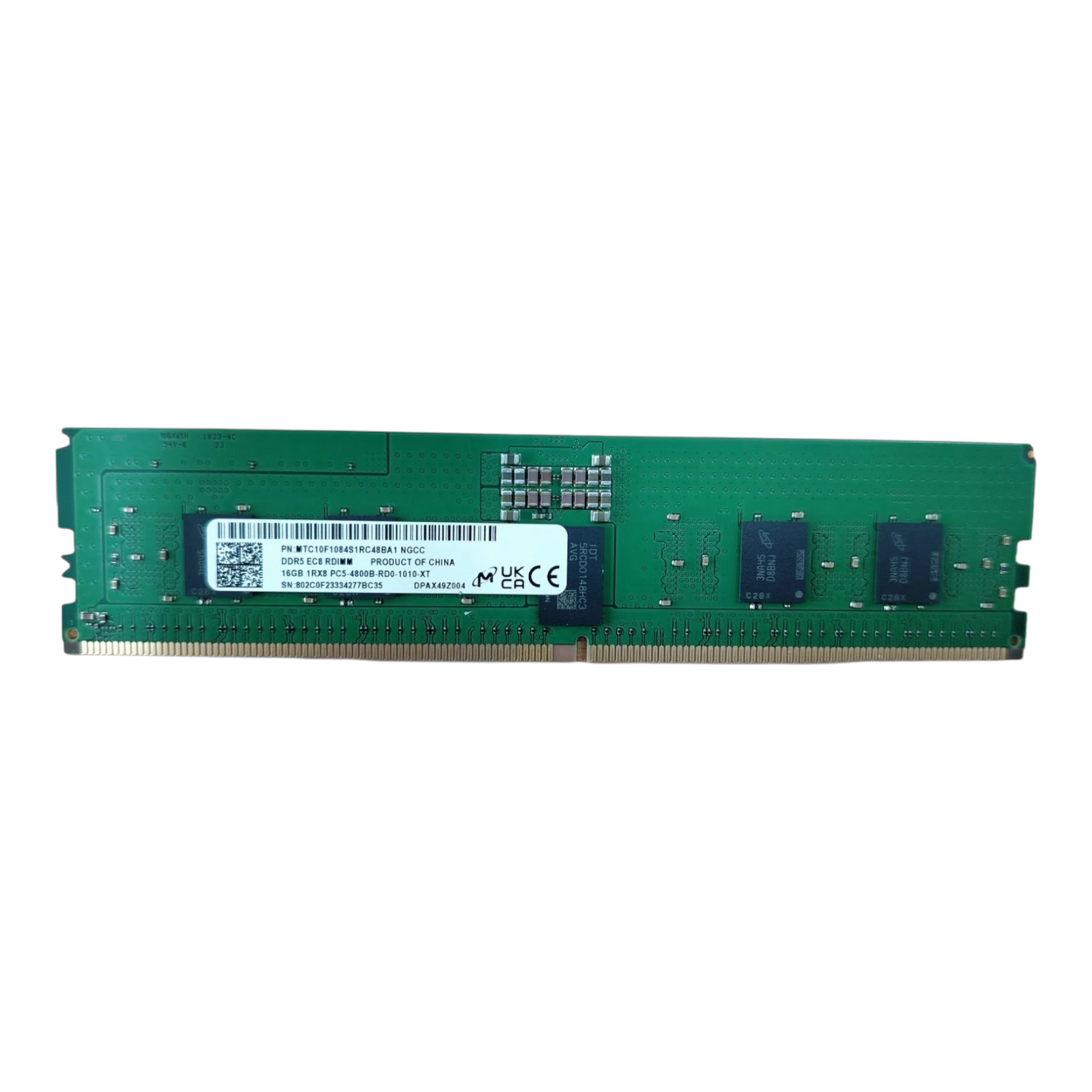 Micron 16GB DDR5-4800 UDIMM PC5-38400 Desktop Memory – MTC10F1084S1RC48BA1