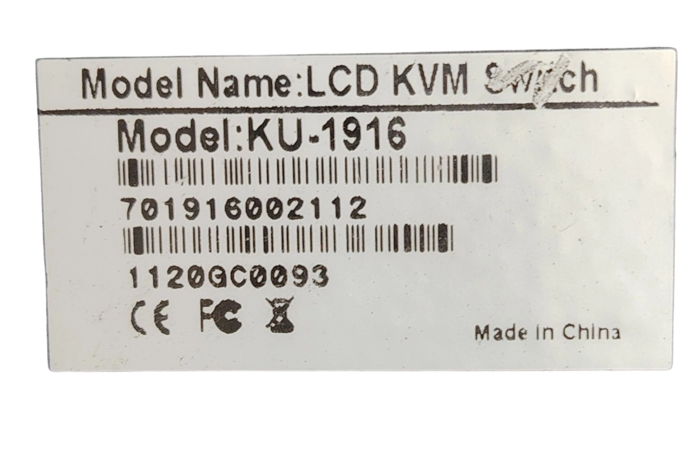 KU-1916 19" LCD KVM Console Switch | 16-Port Rackmount | NuSwitch / PSTEK Rack Server Management