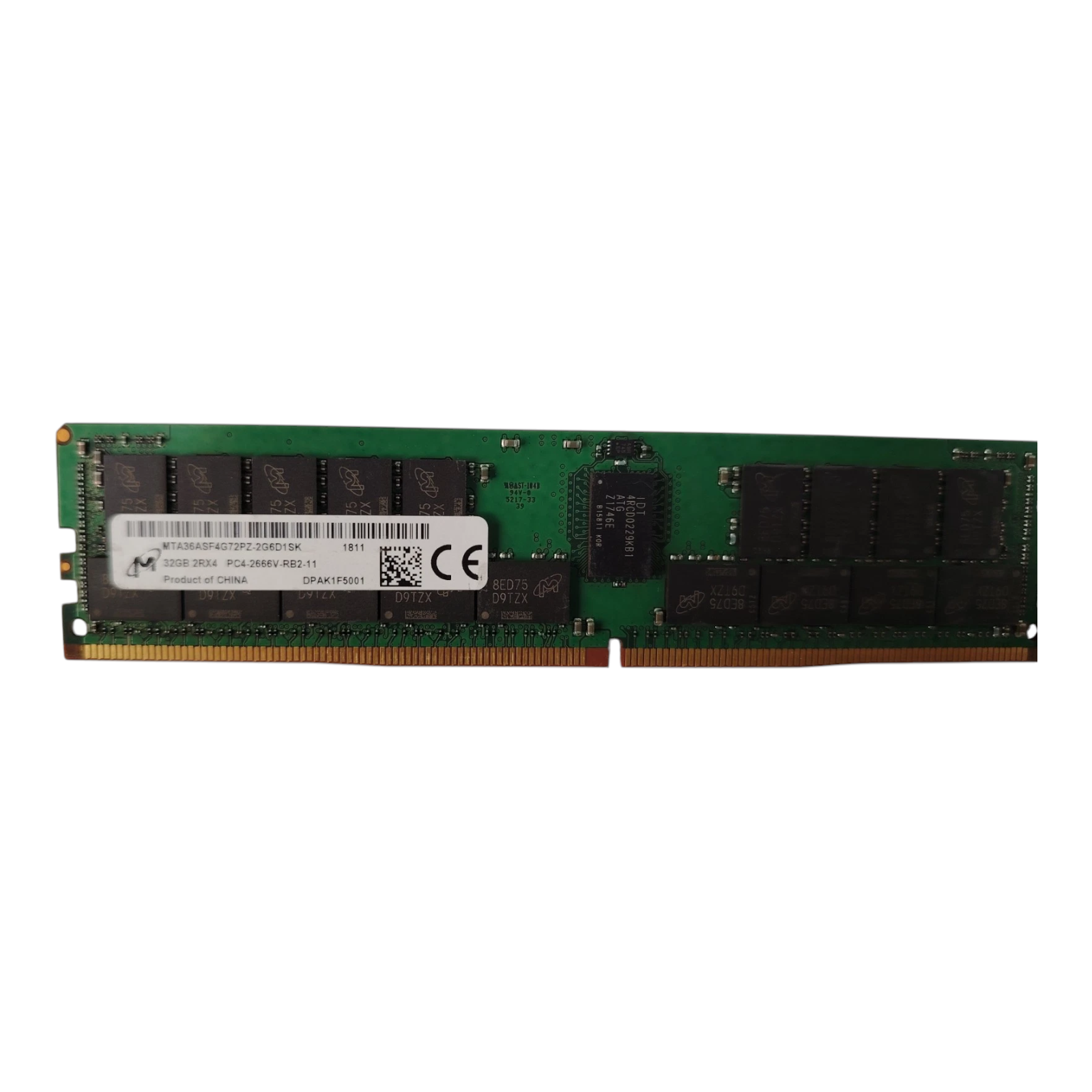 Micron 32GB DDR4-2666 ECC RDIMM Server Memory | MTA36ASF4G72PZ-2G6D1 Registered DIMM