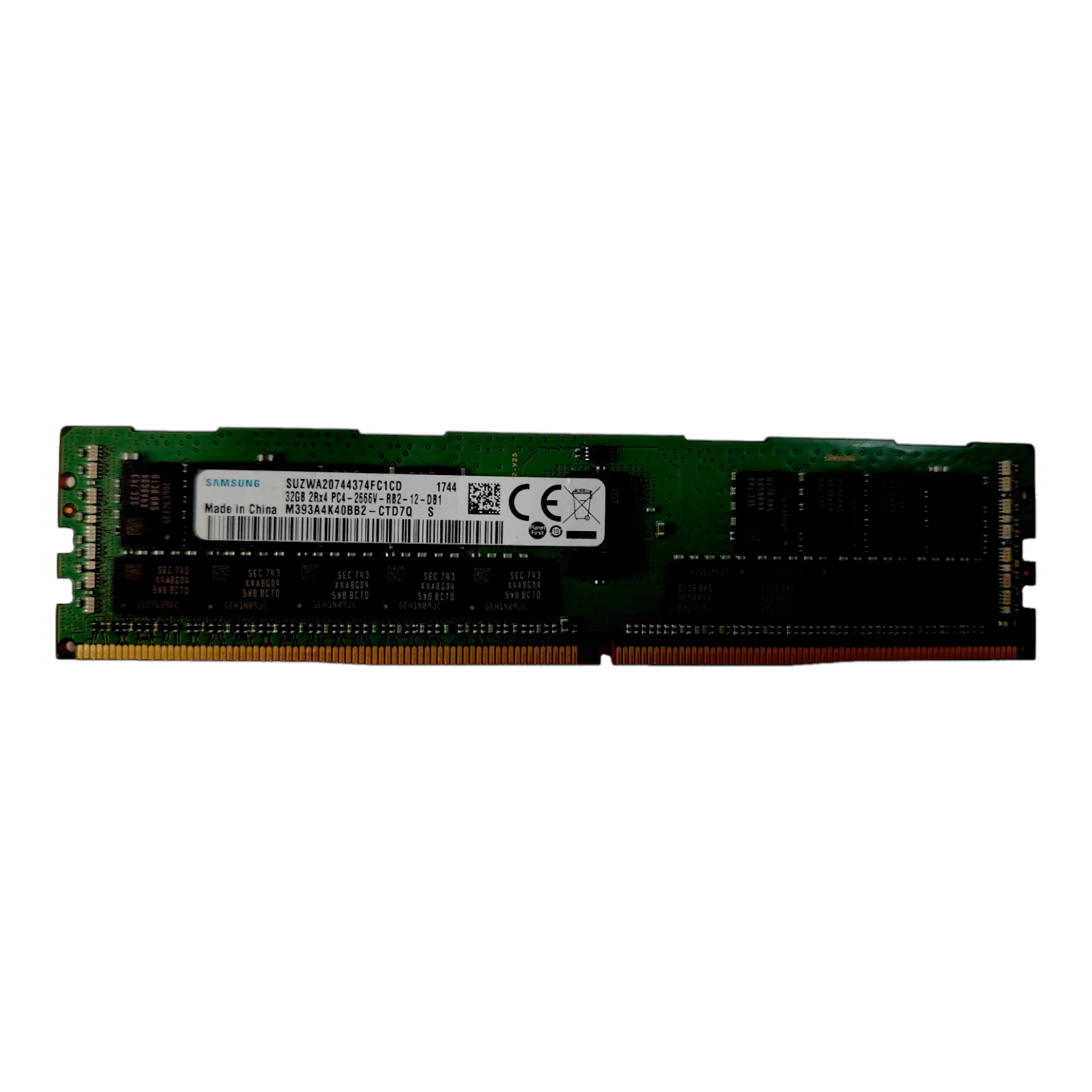 Samsung 32GB DDR4 2666V RDIMM ECC Server Memory – 2Rx4 PC4-21300 M393A4K40BB2-CTD