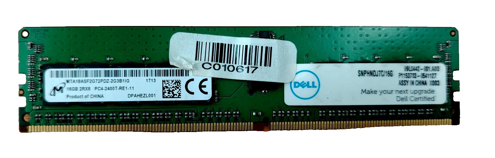 Dell/Micron 16GB DDR4-2400T ECC Registered Server RAM – MTA18ASF2G72PDZ-2G3B1