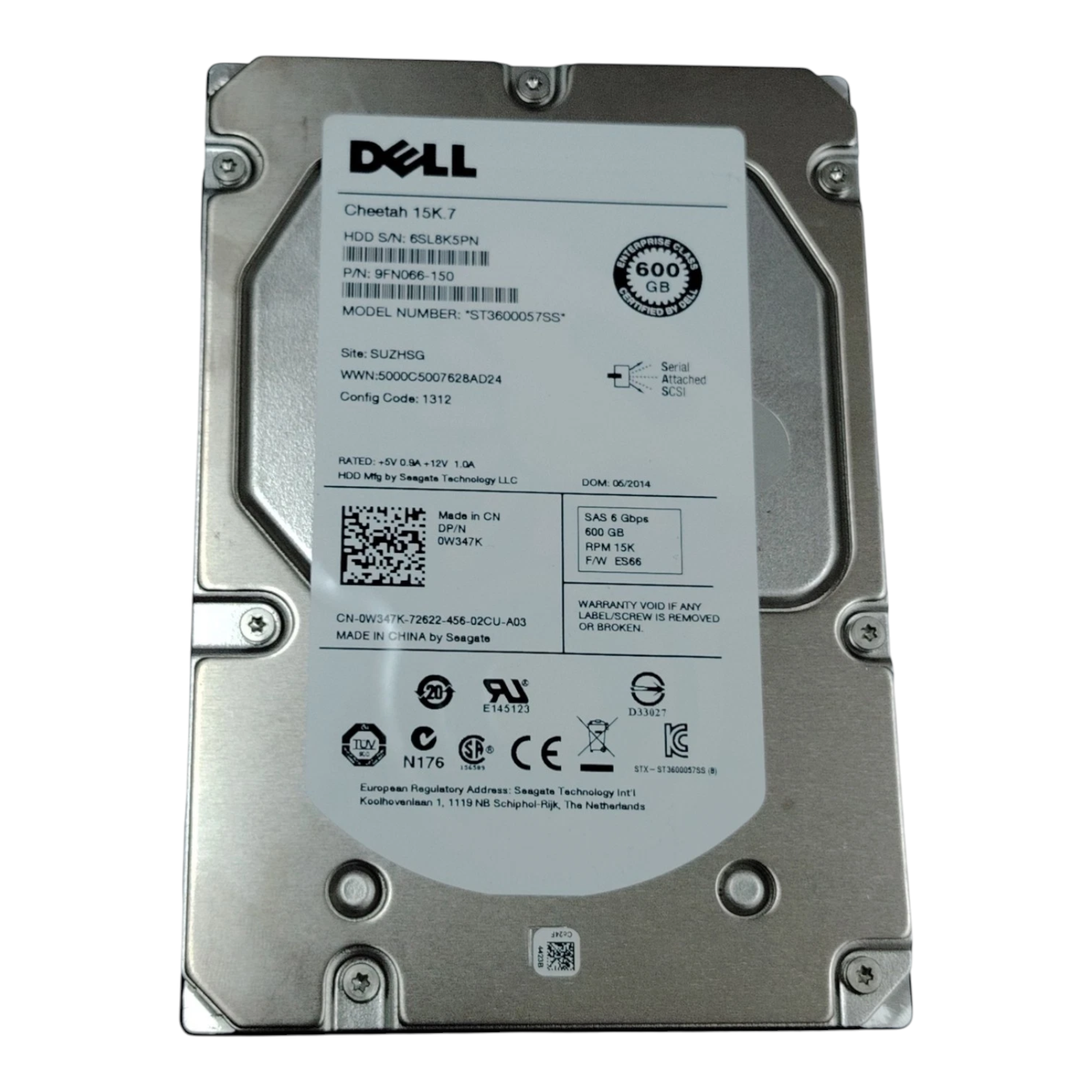 Dell/Seagate 600GB 3.5" SAS HDD – 0W347K / ST3600057SS, 15K RPM Enterprise Hard Drive