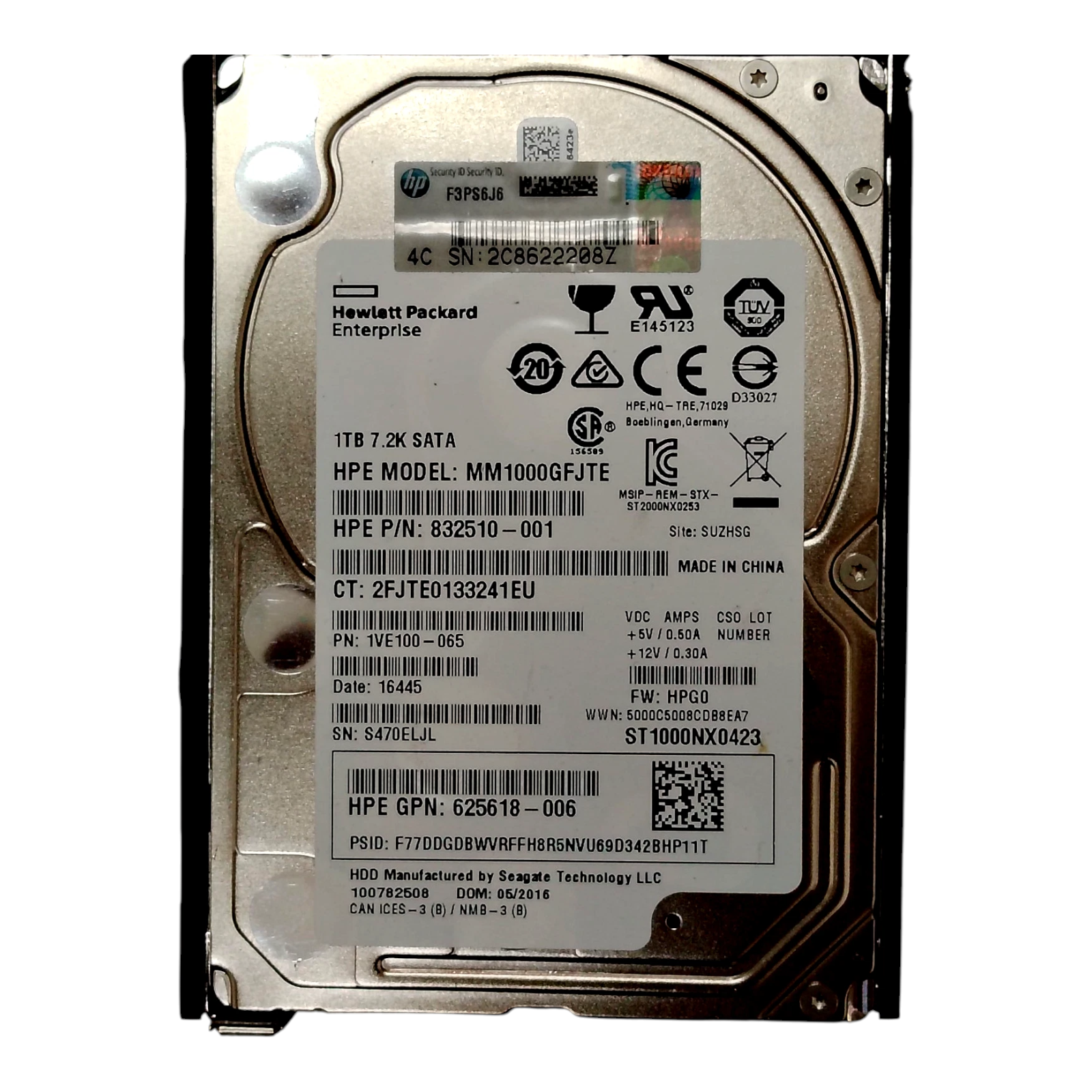HP/Seagate 1TB 2.5" SATA HDD 7200RPM – 832510-001 / MM1000GFJTE