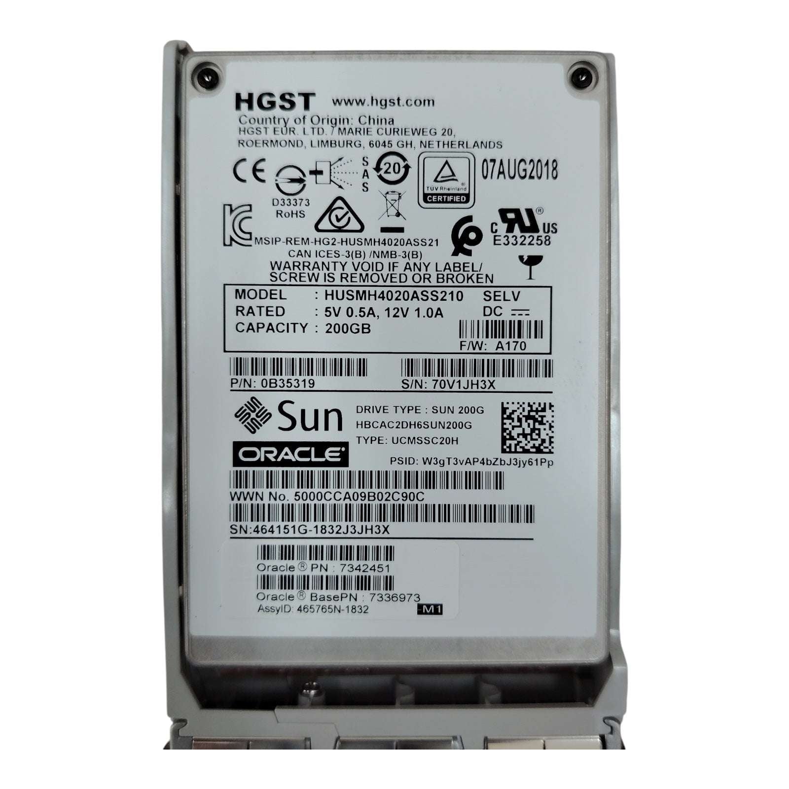 Sun Oracle 7342451 200GB SAS 2.5" SSD | HUSMH4020ASS210 Enterprise Solid State Drive