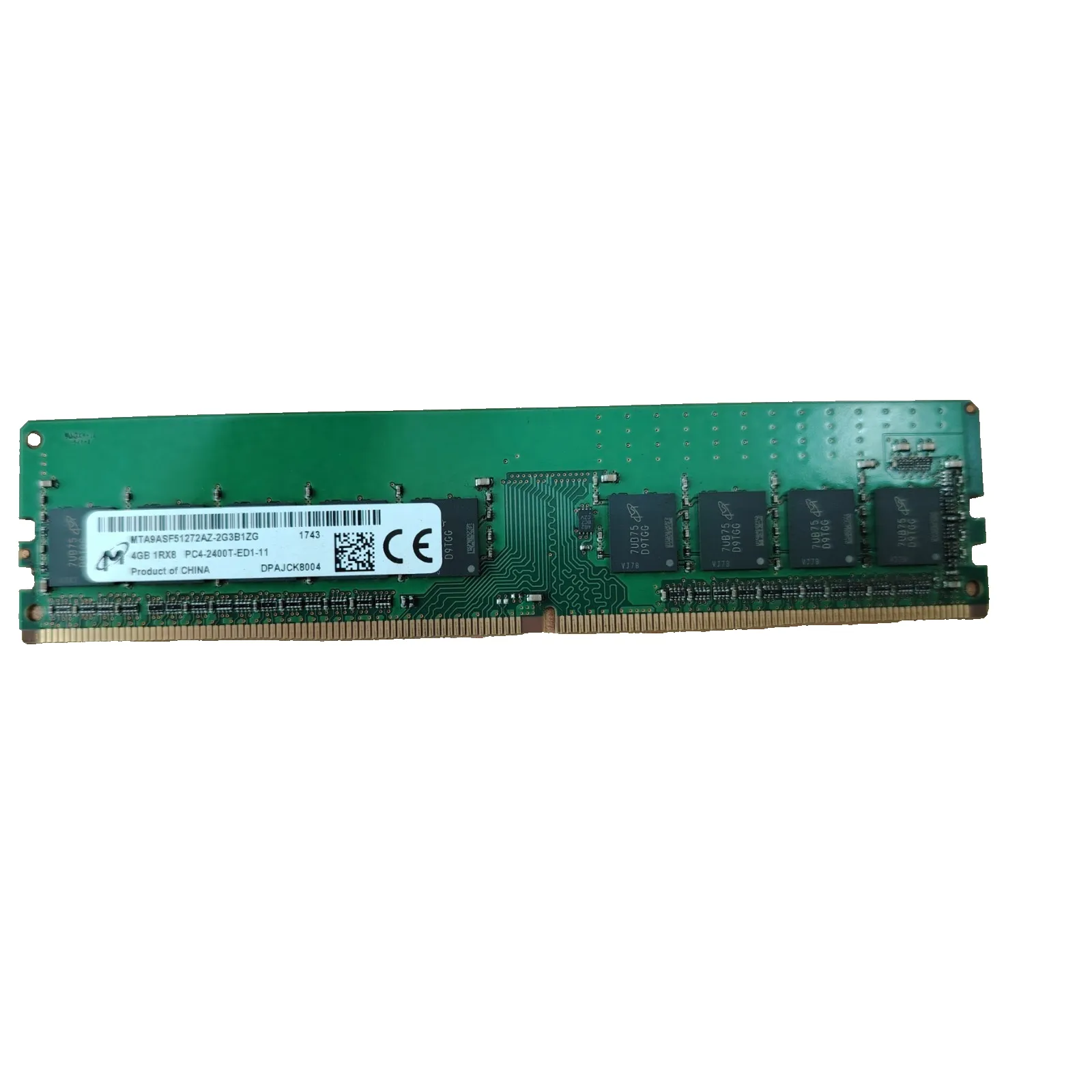 2 x Micron 4GB DDR4 2400T ECC REG Server RAM MTA9ASF51272AZ-2G3B1