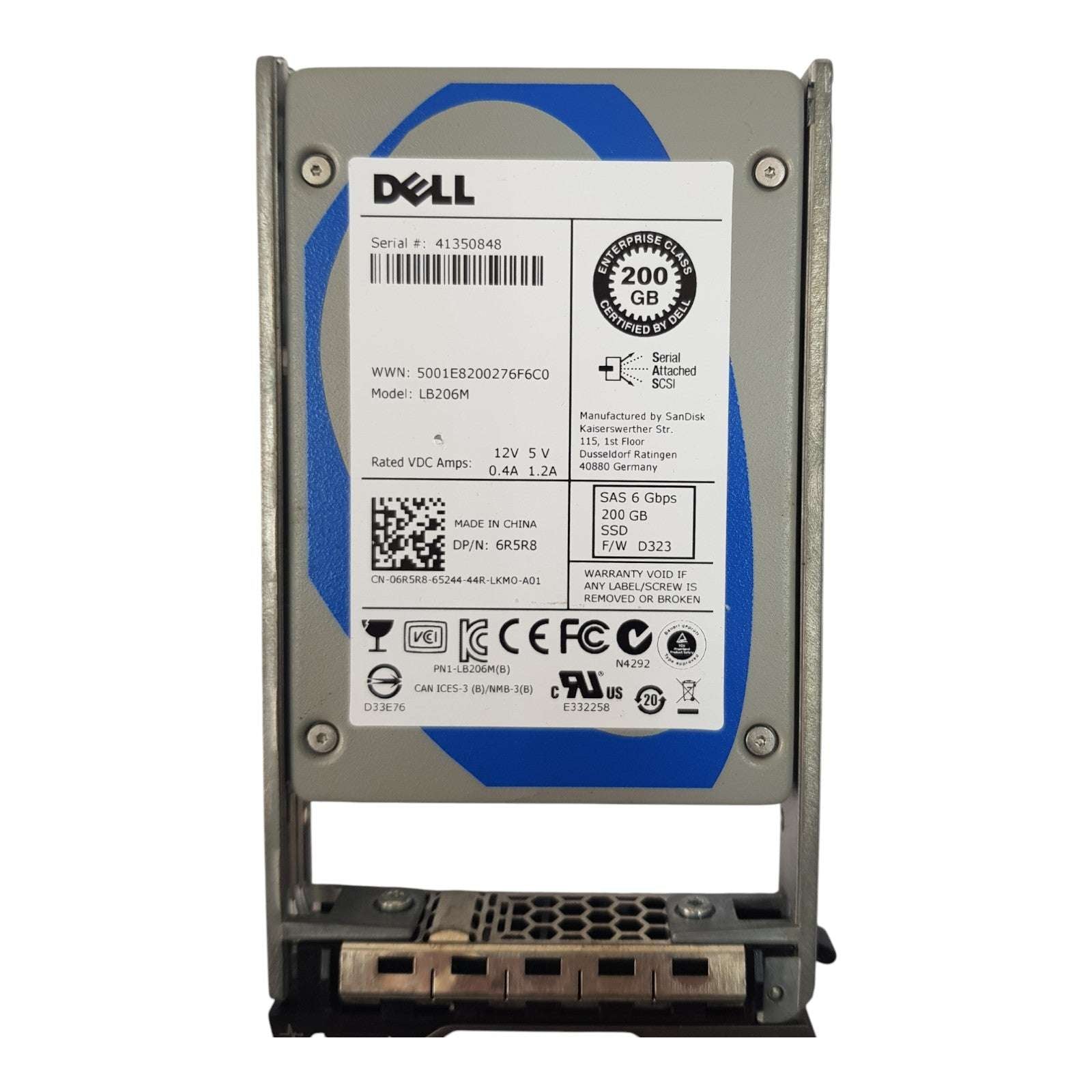 Dell 200GB SAS SSD – 06R5R8, 2.5" 6Gb/s   LB206M Enterprise Solid State Drive