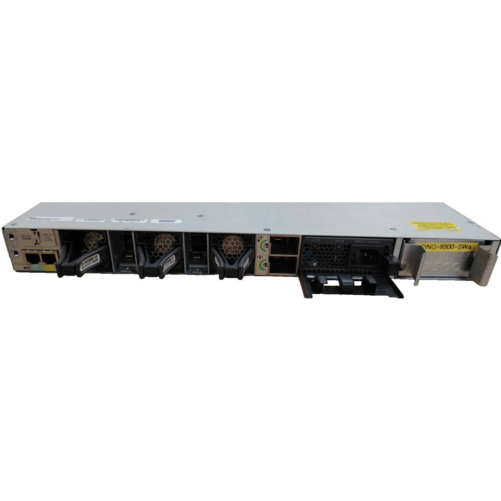 Cisco Catalyst C9300-48T-E Switches | 48-Port Gigabit | 3x FAN | Network Switch On