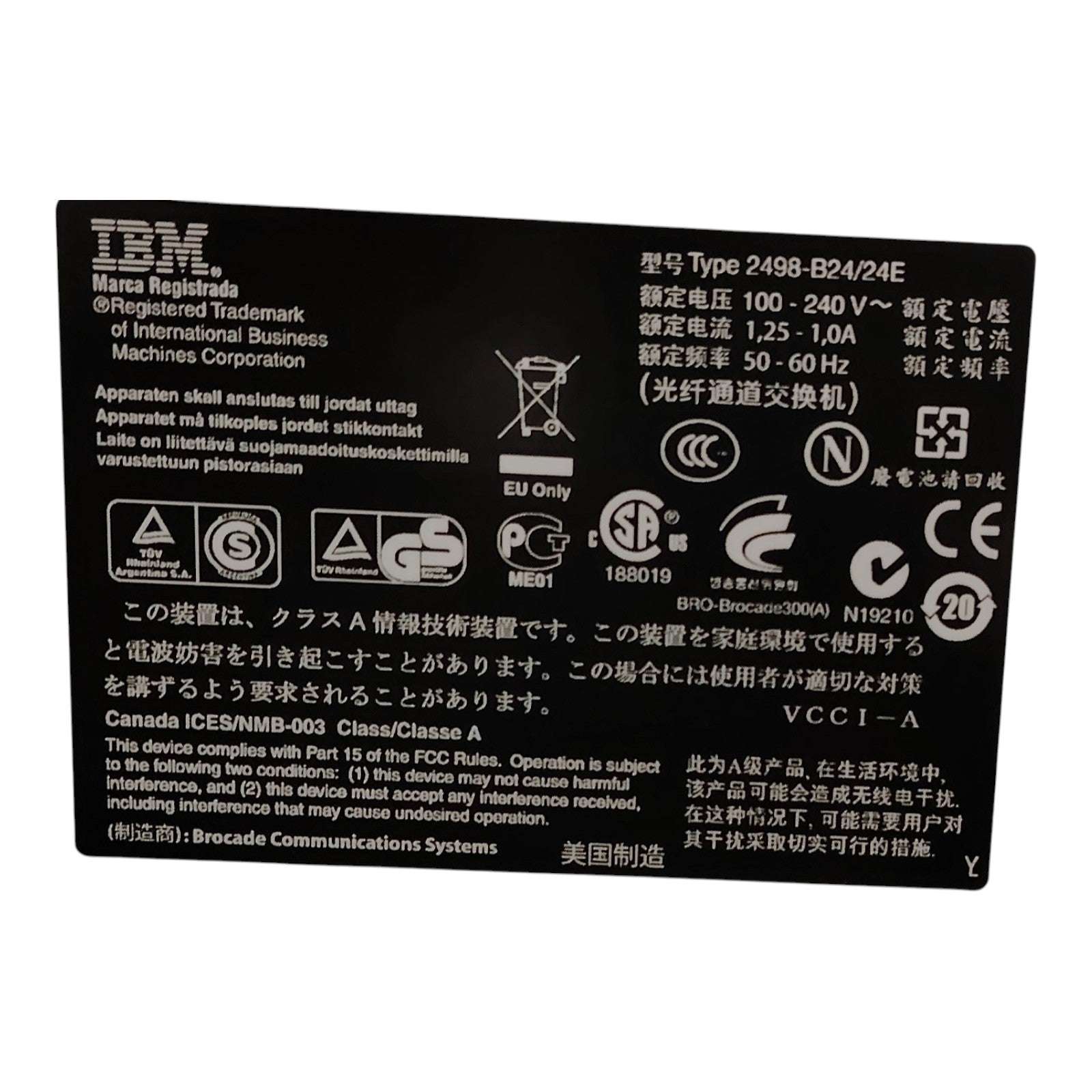 IBM 2498-B24 SAN Fibre Channel Switch – 24-Port 8Gb FC Rackmount Storage Networking Switch