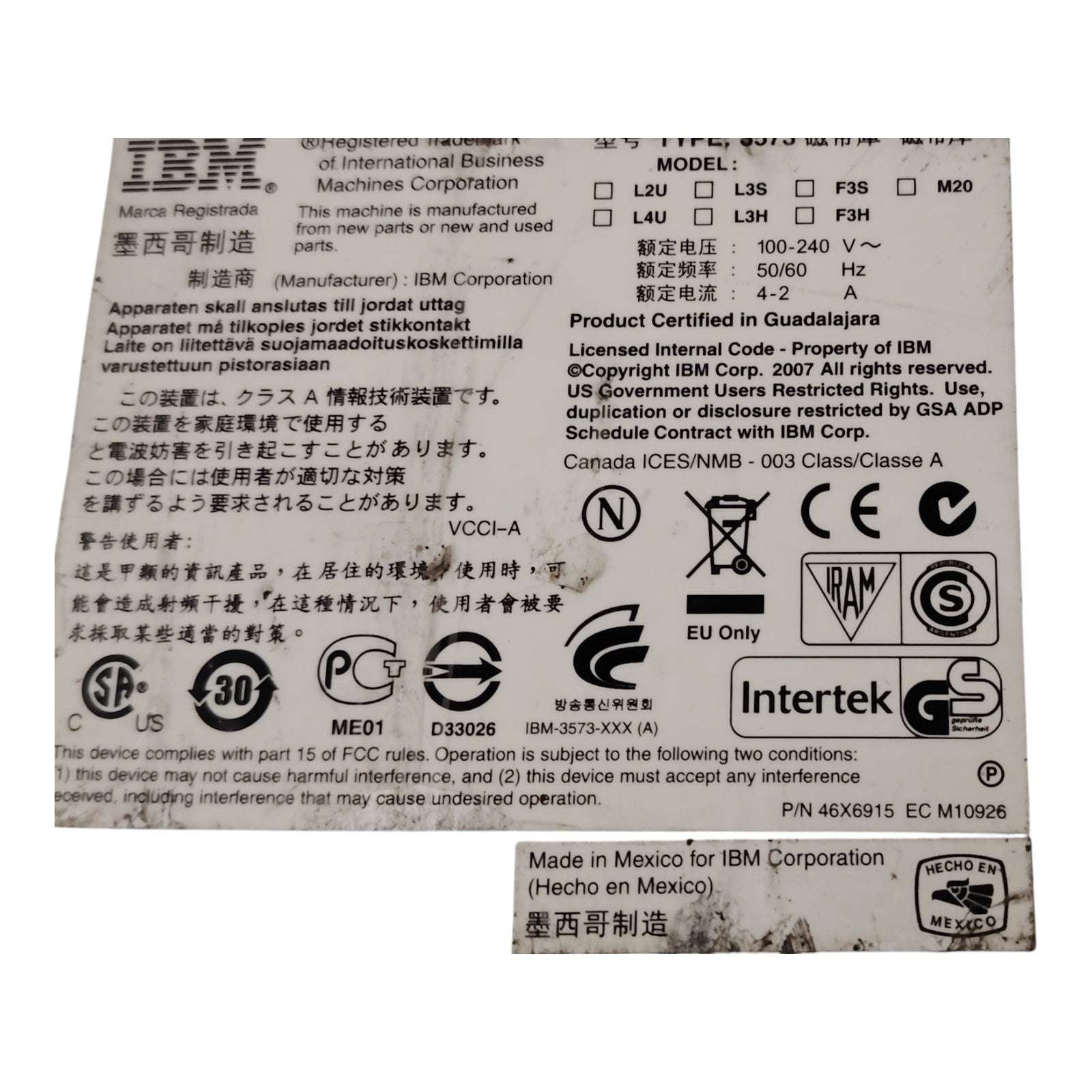 IBM TS3100 Tape Library Express 3573-X2U | 2U Rackmount | LTO-6 Fibre Channel Tape Drive | 2.5TB Native Capacity