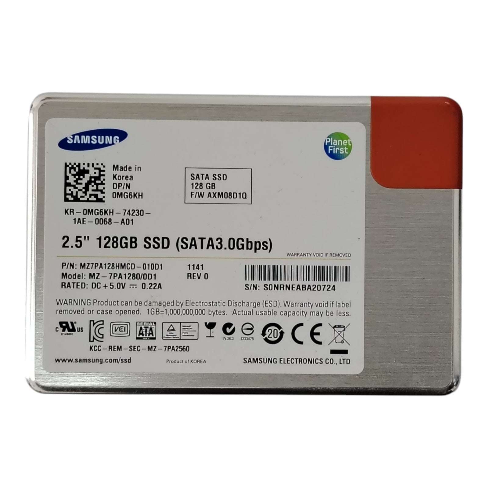 Samsung 0MG6KH 128GB SATA SSD – MZ-7PA1280/0D1 2.5" Solid State Drive