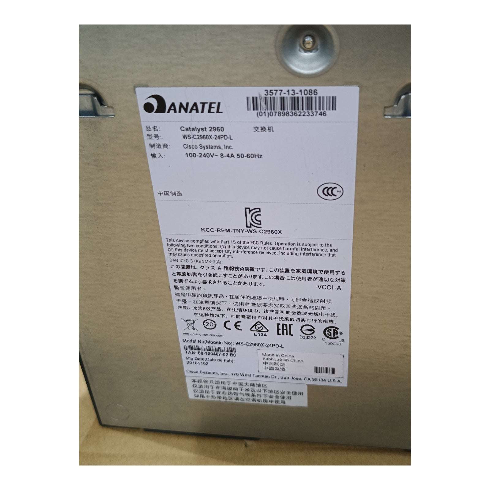 Cisco WS-C2960X-24PD-L Catalyst Switch | 24-Port Gigabit PoE+ | 2x 10G SFP+ Uplinks | Managed Enterprise Layer 2