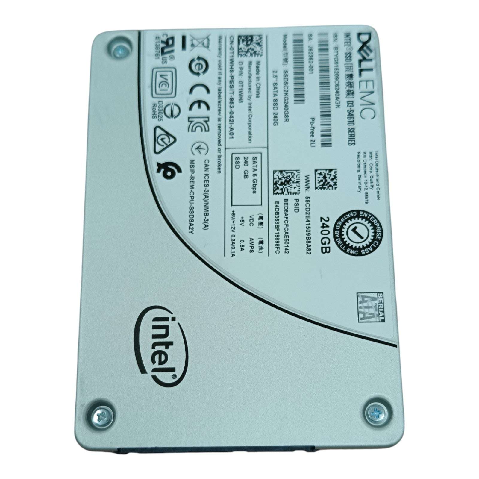 Dell 240GB SATA SSD – 0T1WH8 / SSDSC2KG240G8R | 2.5" SFF 6Gb/s Enterprise Solid State Drives