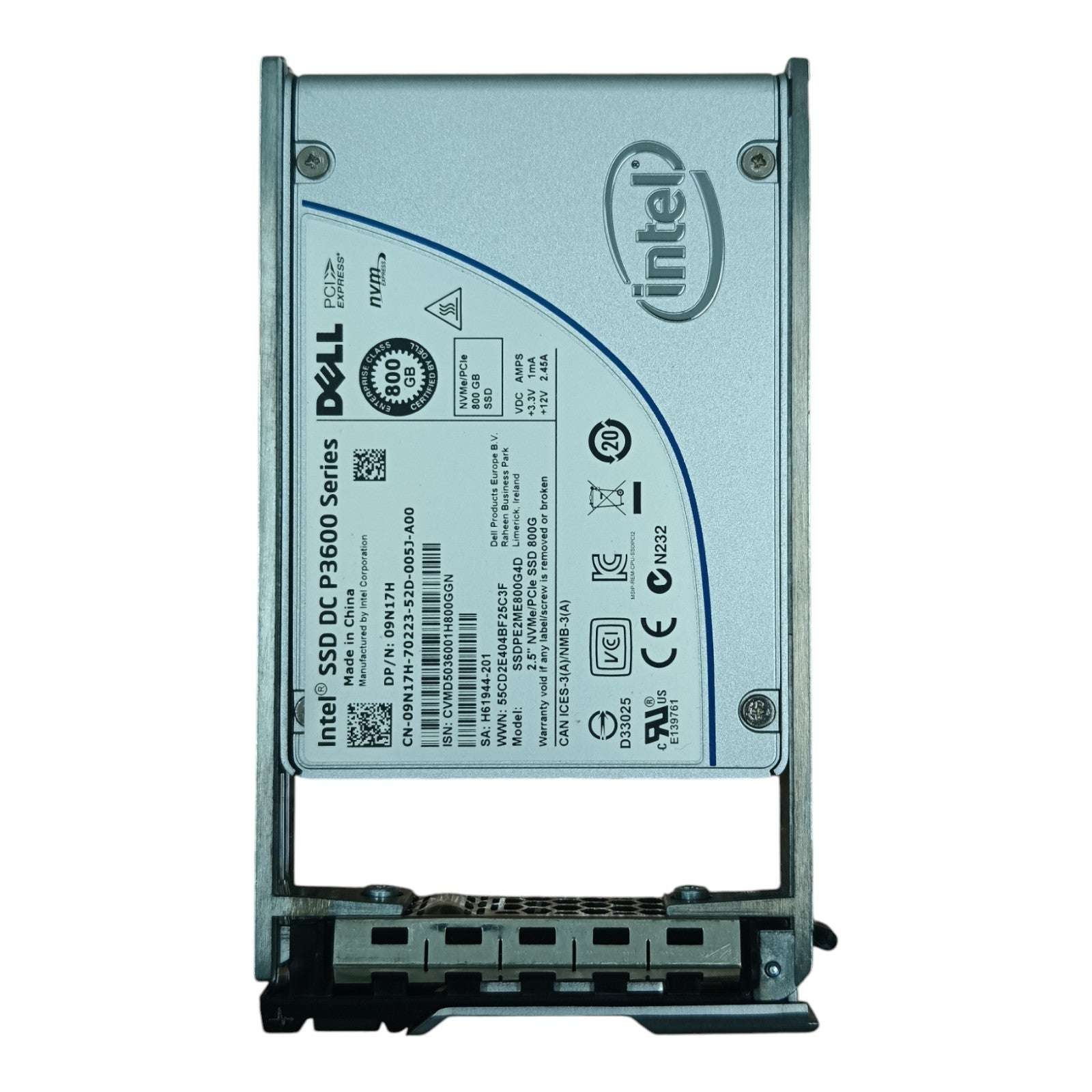 Dell 09N17H 800GB NVMe PCIe 2.5" SSD – Intel SSD DC P3600 Series SSDPE2ME800G4D Enterprise Drive
