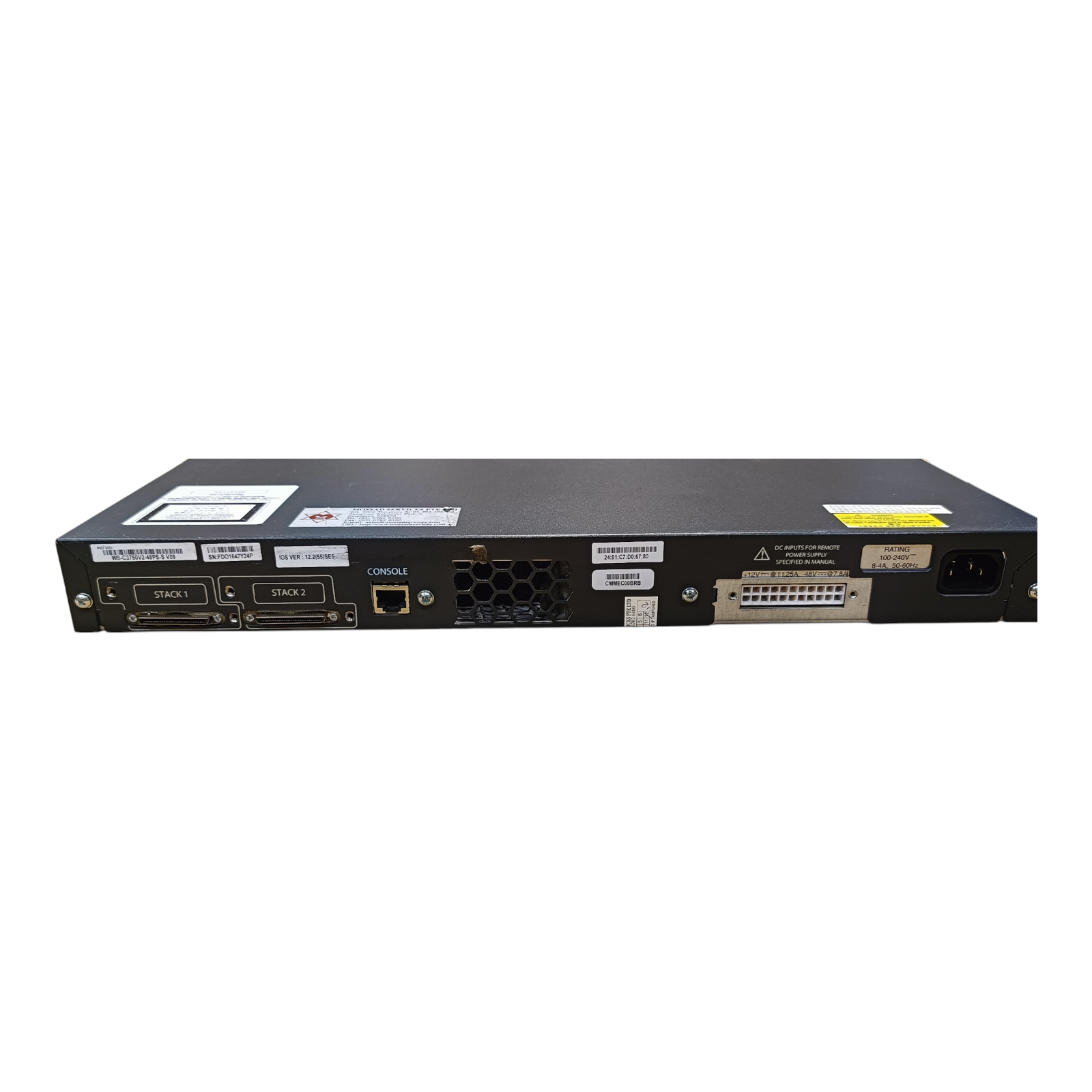 Cisco WS-C3750V2-48PS-S Catalyst 3750V2 48-Port Fast Ethernet Switch with PoE