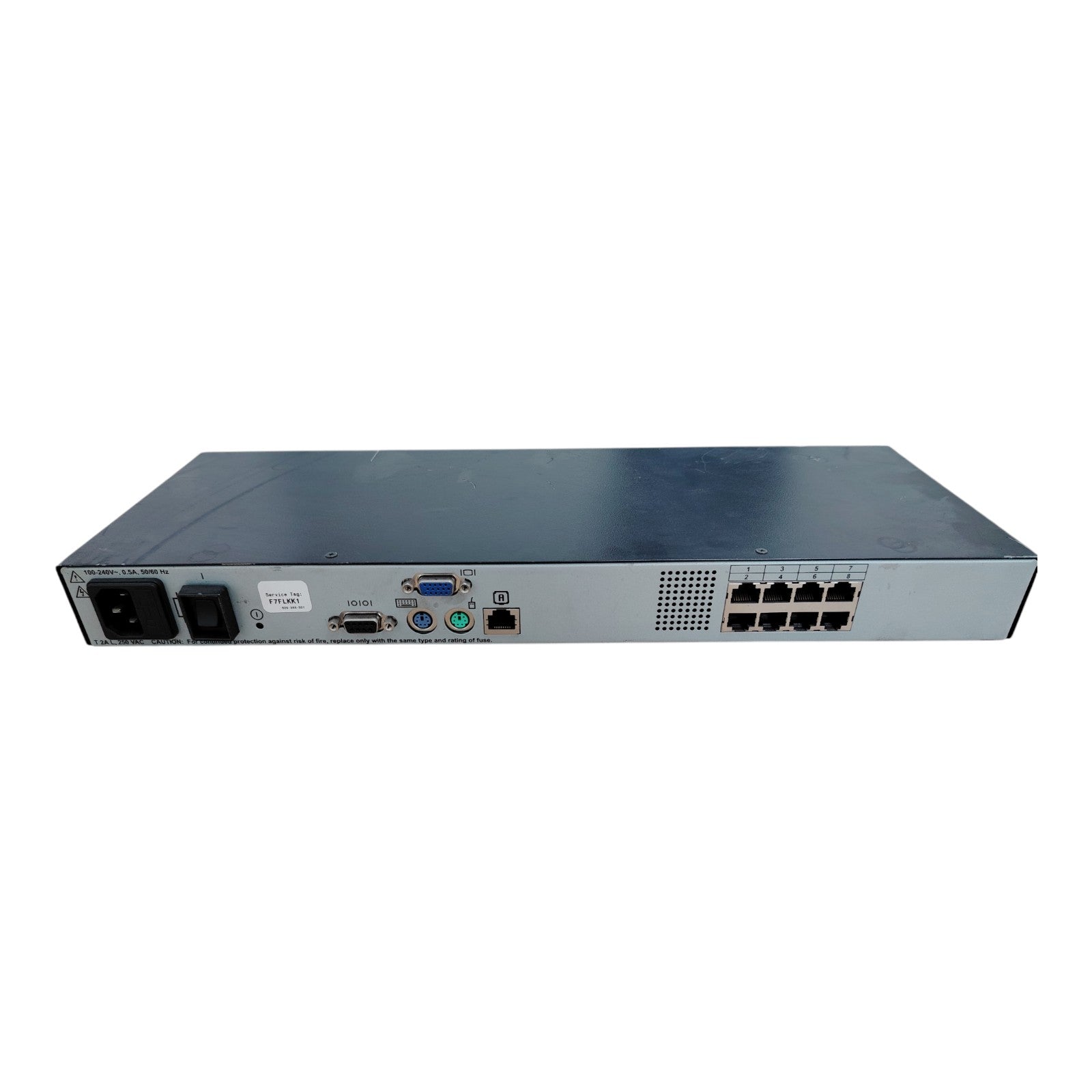 Dell PowerEdge 180AS 8-Port KVM Console Switch – Rackmount 1U (P/N: 0F622J / F622J)