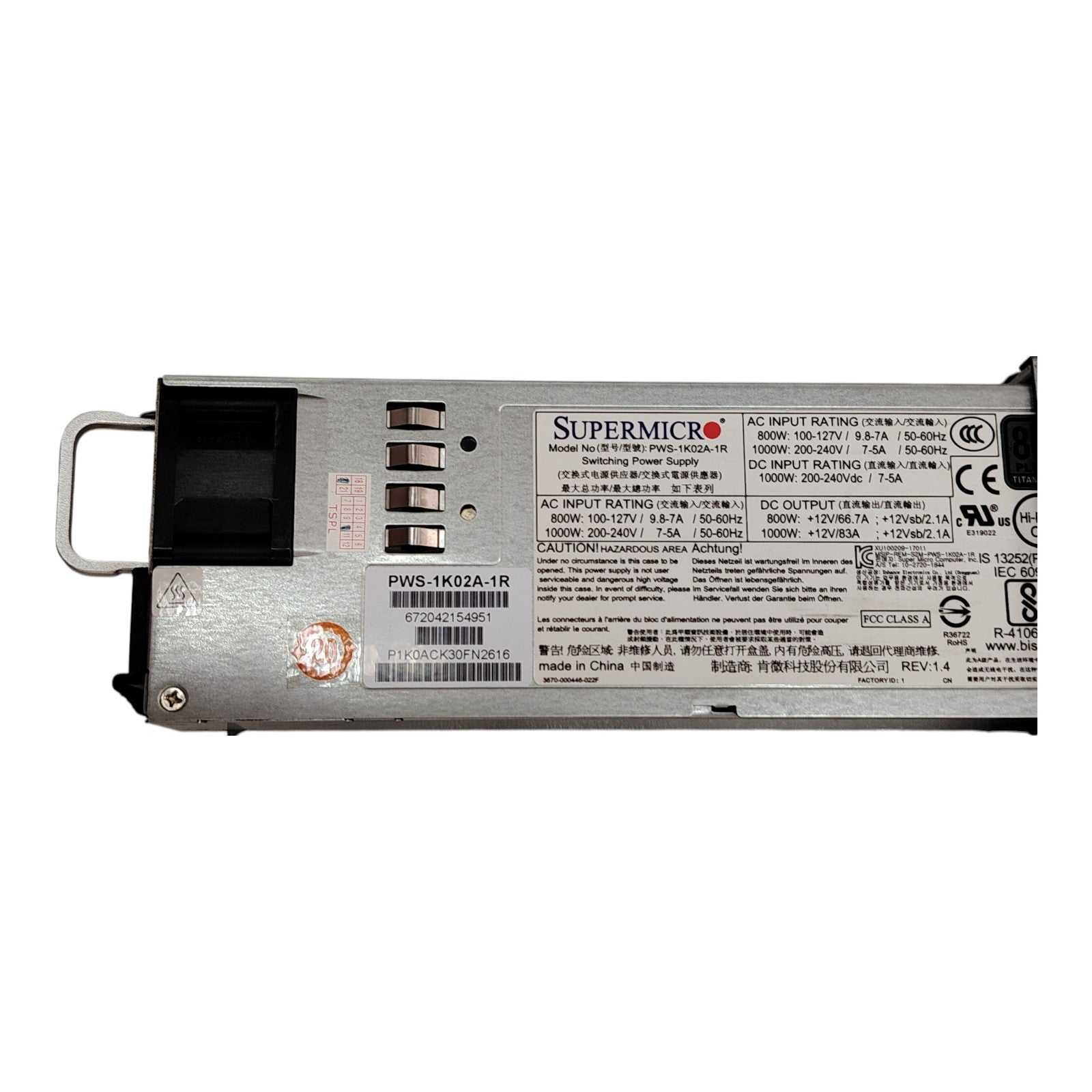 Supermicro 819UT-R10H12 1U Rackmount Server | Dual AMD EPYC 7282 | NO RAM | 8TB HDD | Redundant 1000W PSU