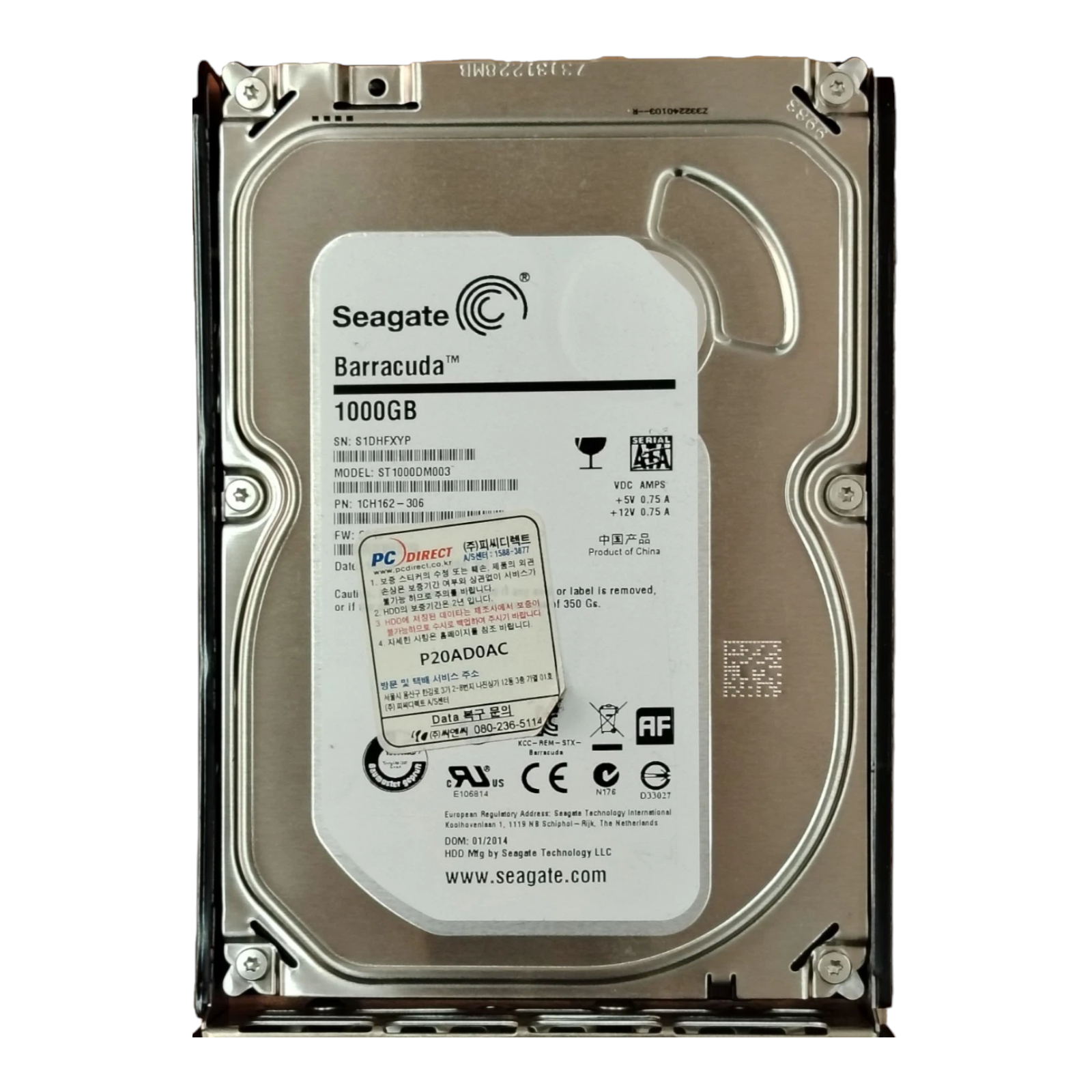 Seagate Barracuda 1TB 3.5" SATA HDD – ST1000DM003 (P/N 1CH162-306)