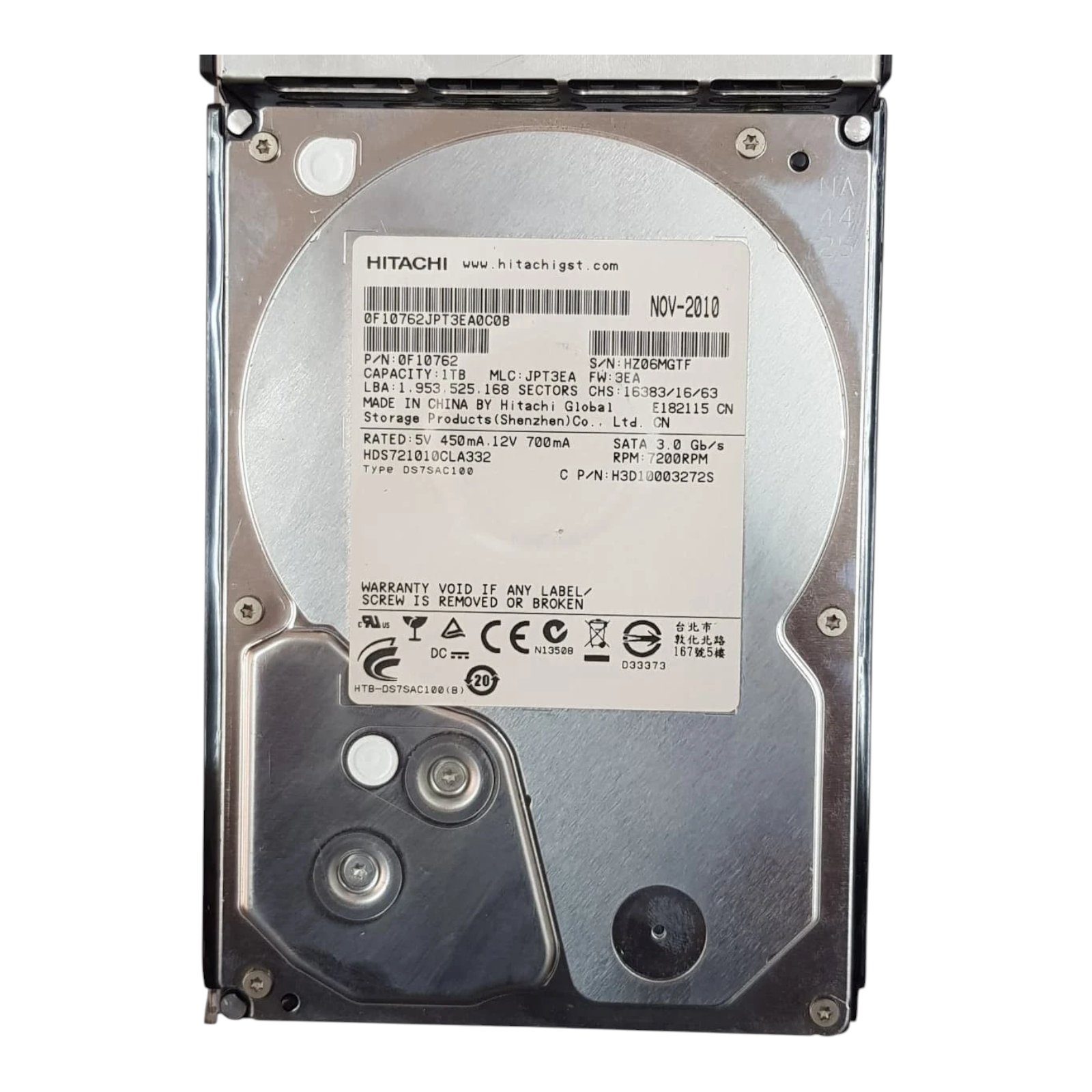 Hitachi 1TB 7200RPM SATA 3.5" Desktop Hard Drive – 0F10762 HDS721010CLA332