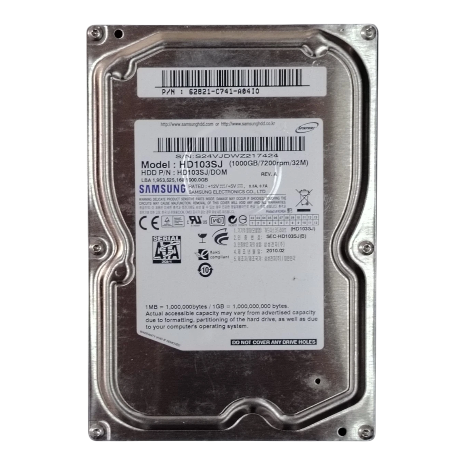 Samsung 1TB 3.5" SATA HDD 7200RPM – HD103SJ/DOM Enterprise Desktop Hard Drive